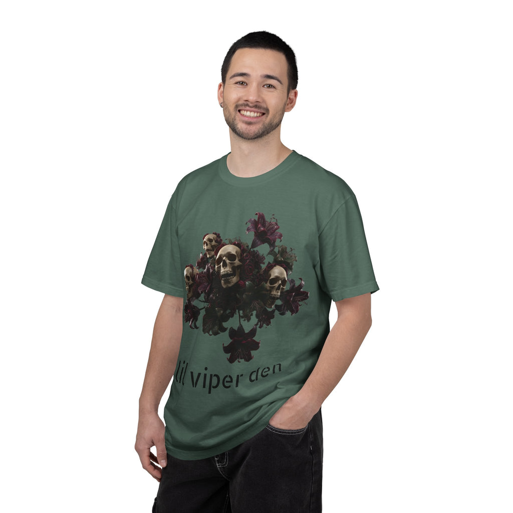 Lil Viper Den Skull Floral Tee — Gothic Graphic T-Shirt