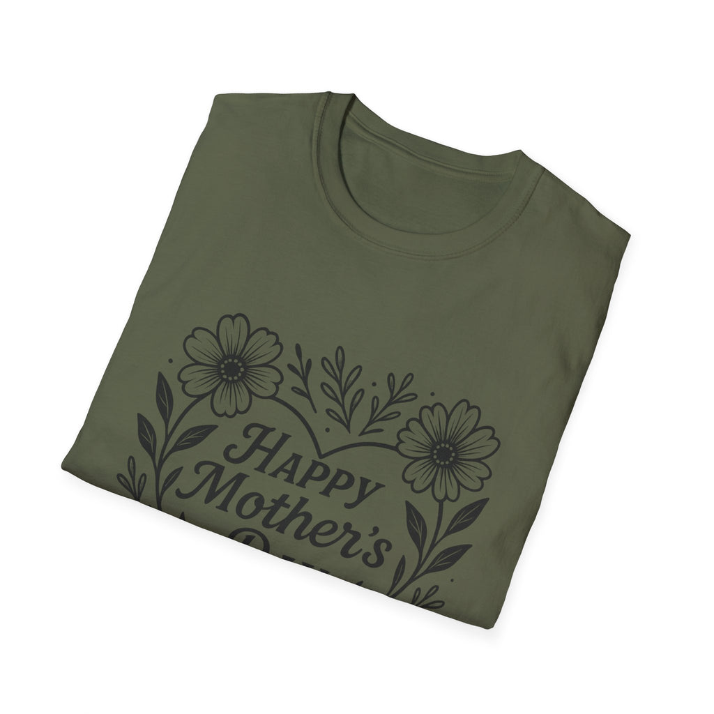 Mother's Day Floral Tee — "Happy Mother's Day" Heart Design