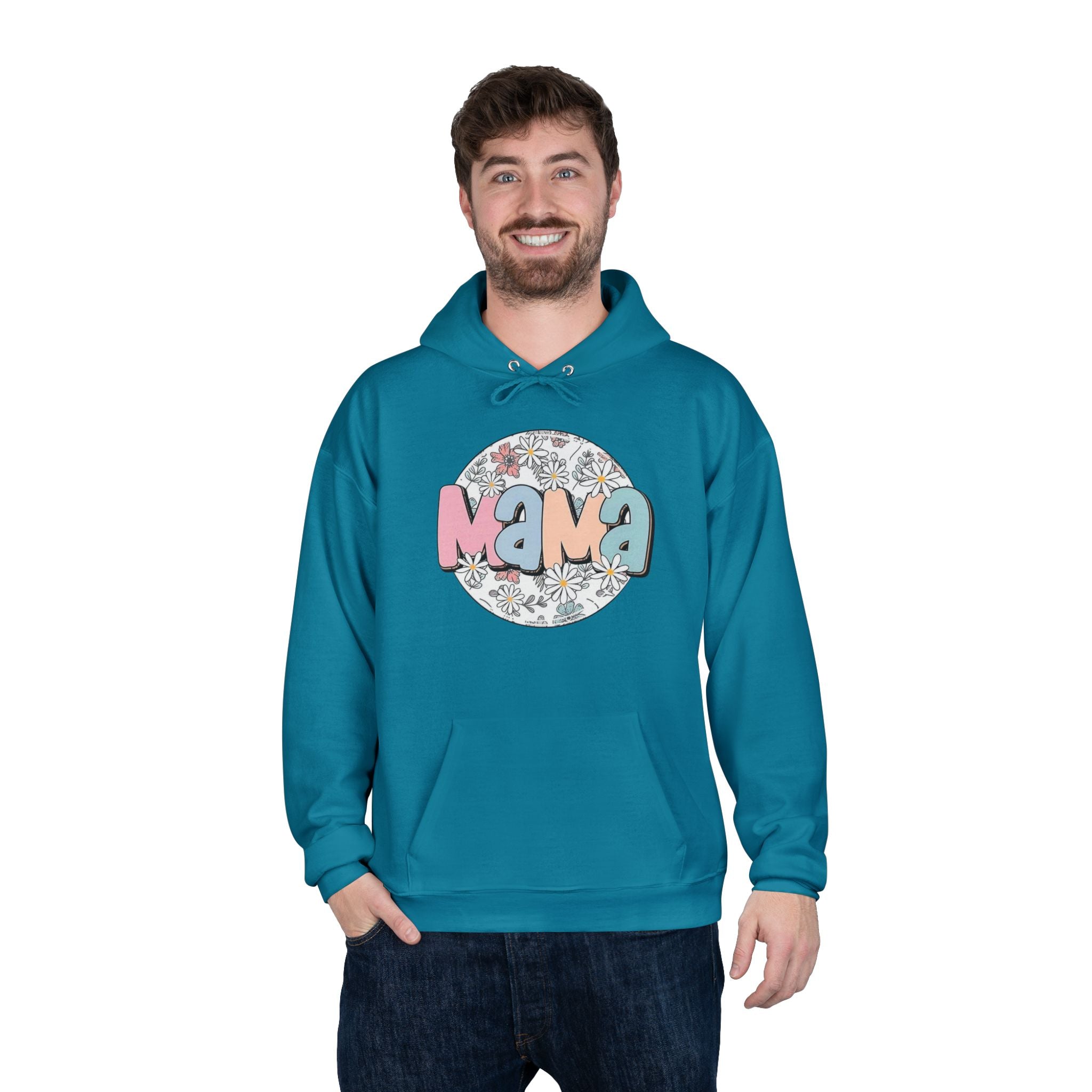 Mama Floral Hoodie — Pastel Retro "Mama" Pullover for Moms | Mother’s Day Gift