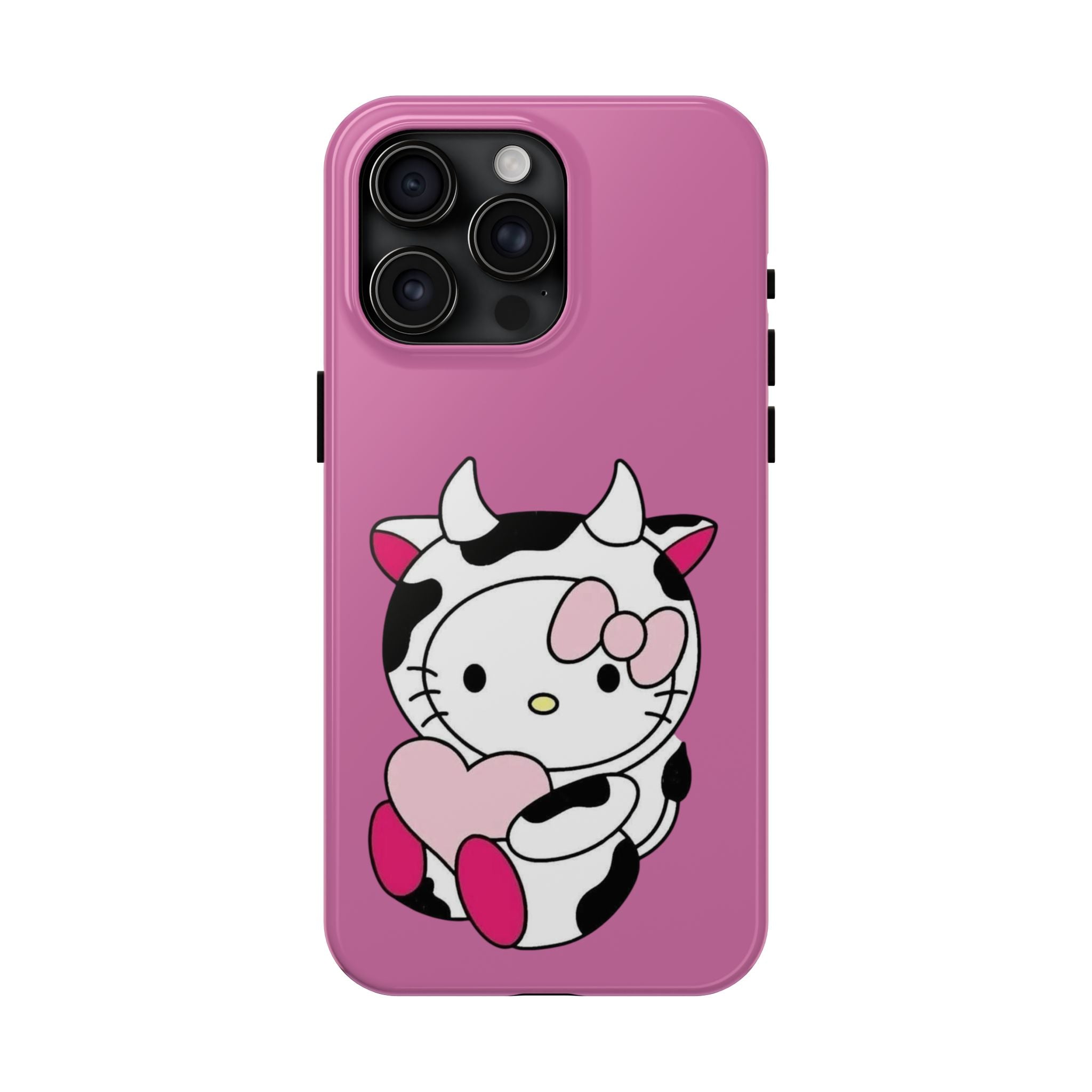 Hello Kitty Cow Cute Tough Phone Case – Pink Heart Protective Cover