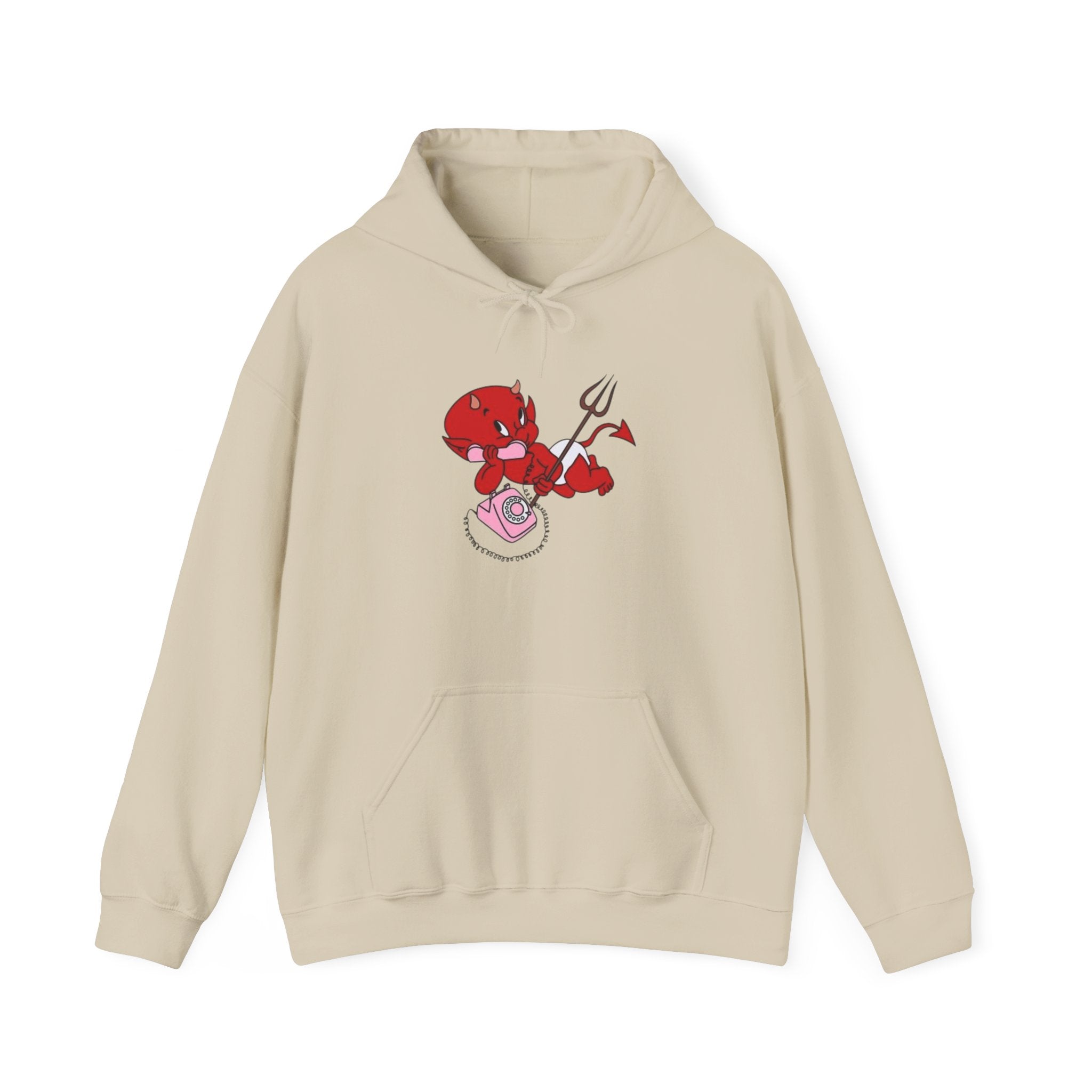 Devil Cupid Hoodie – Playful Valentine Demon Holding Heart Bag Graphic Hoodie