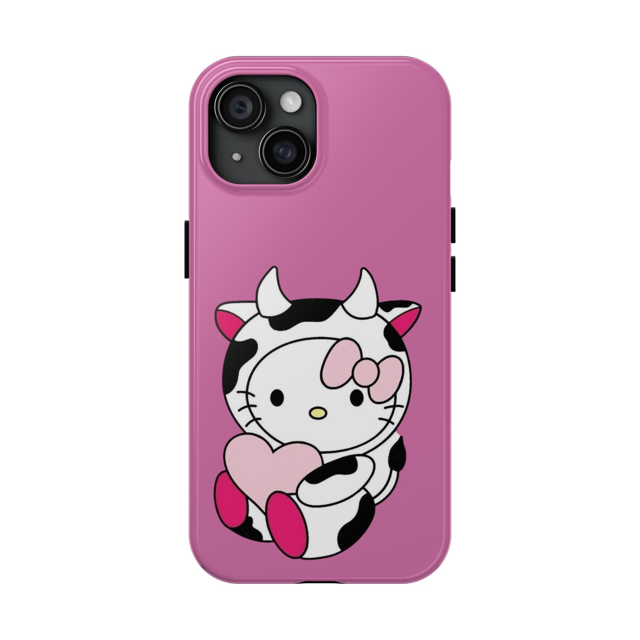 Hello Kitty Cow Cute Tough Phone Case – Pink Heart Protective Cover