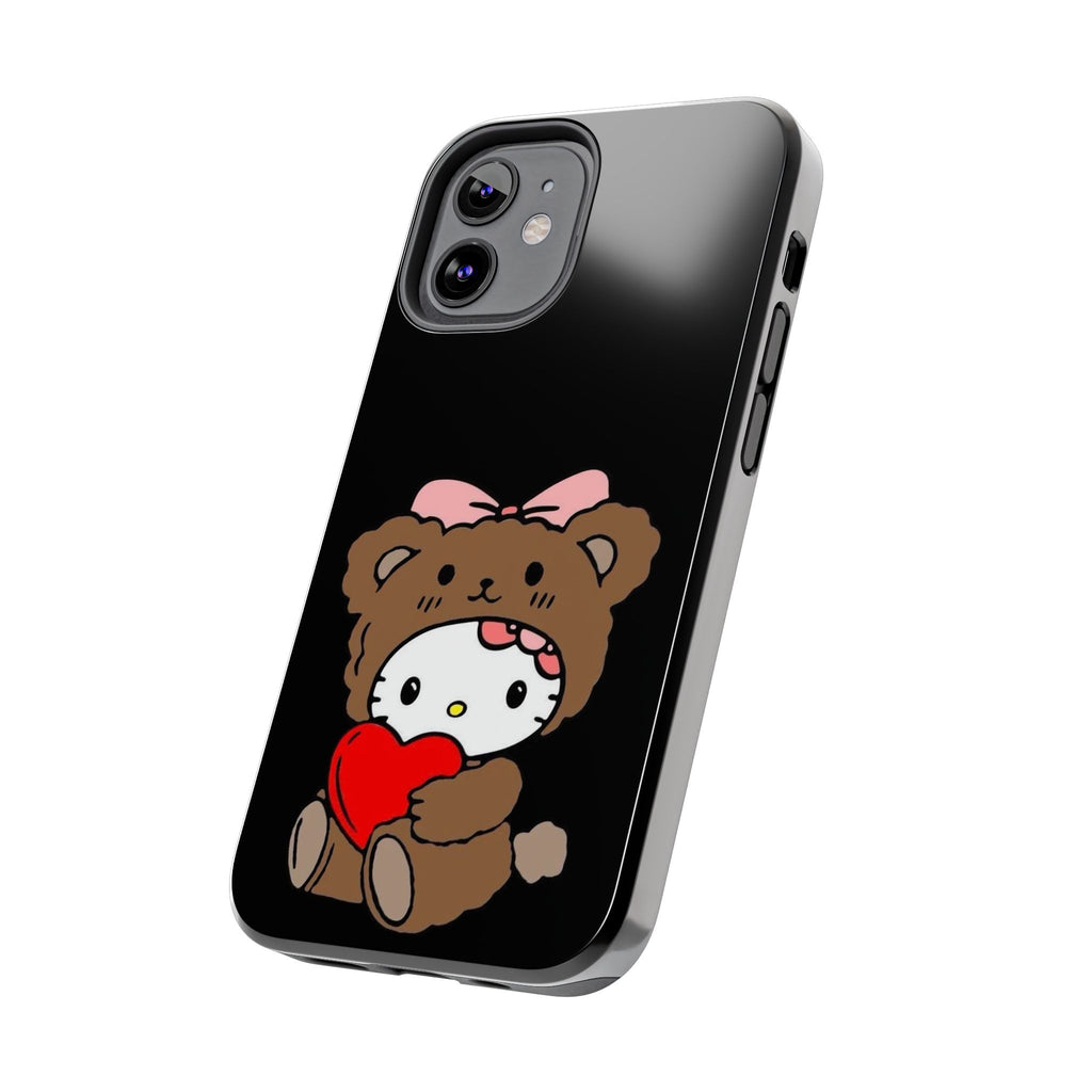Cute Hello Kitty Bear Heart Tough Phone Case — Protective Cute Cartoon iPhone Cover