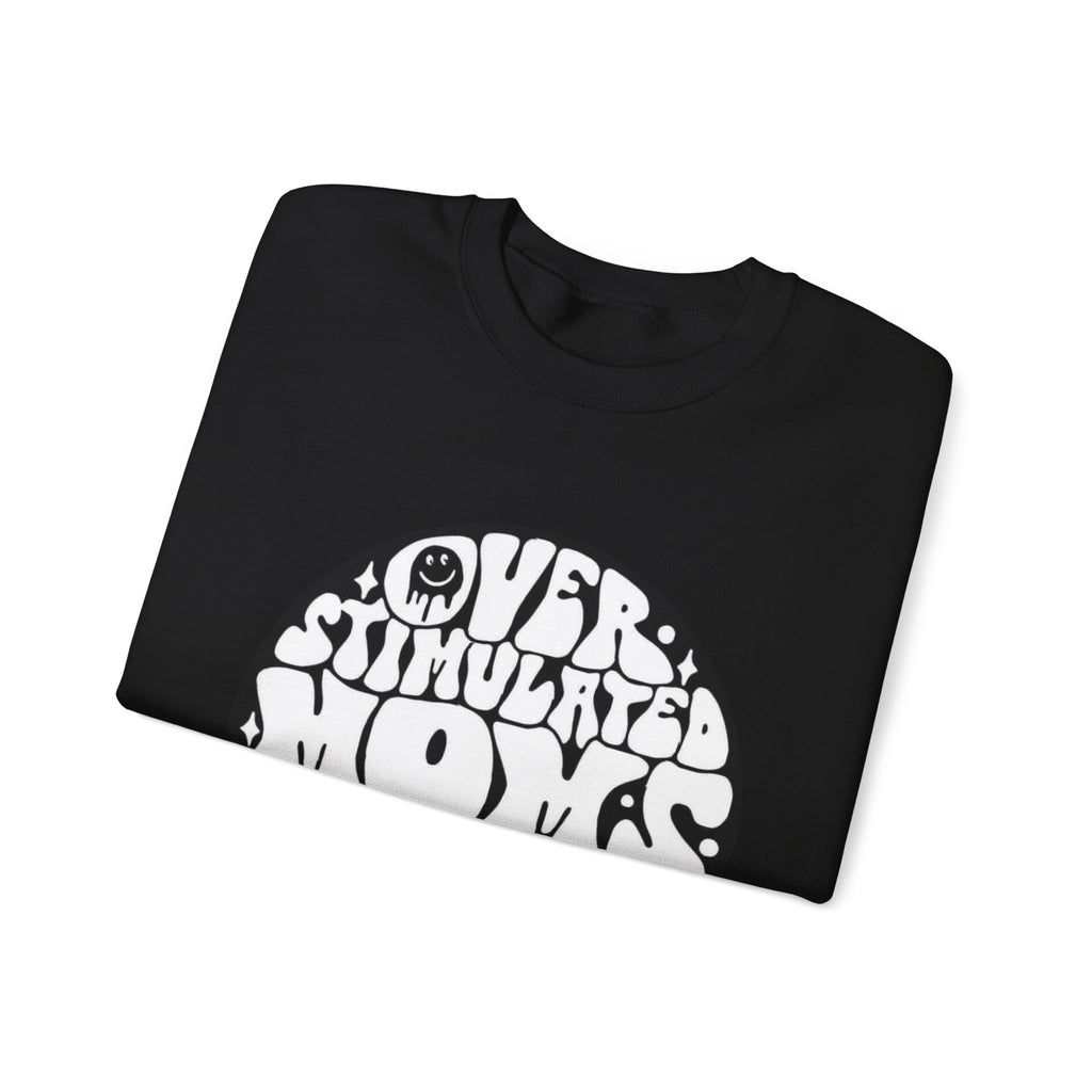 Retro 'Overstimulated Moms Club' Sweatshirt – Vintage Psychedelic Graphic Crewneck