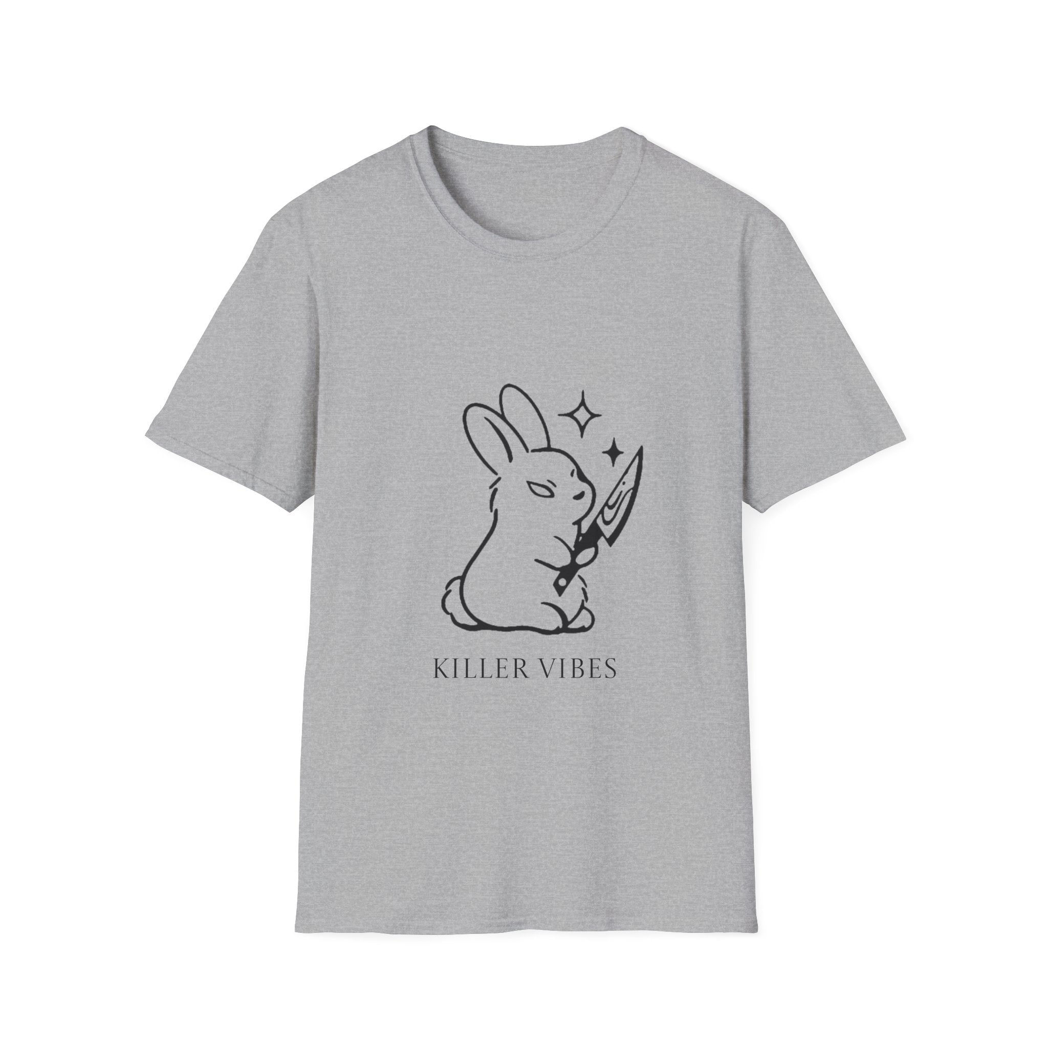 Killer Vibes T-Shirt — Cute Bunny with Knife Graphic Tee