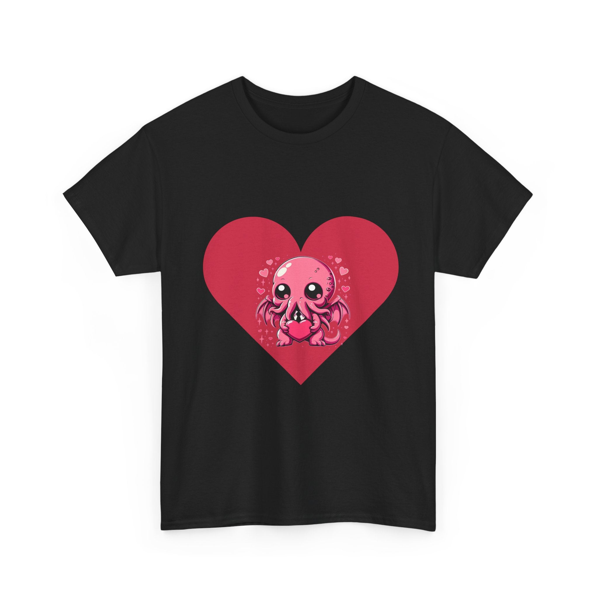 Cute Cthulhu Heart T-Shirt — Kawaii Octopus Valentine Tee