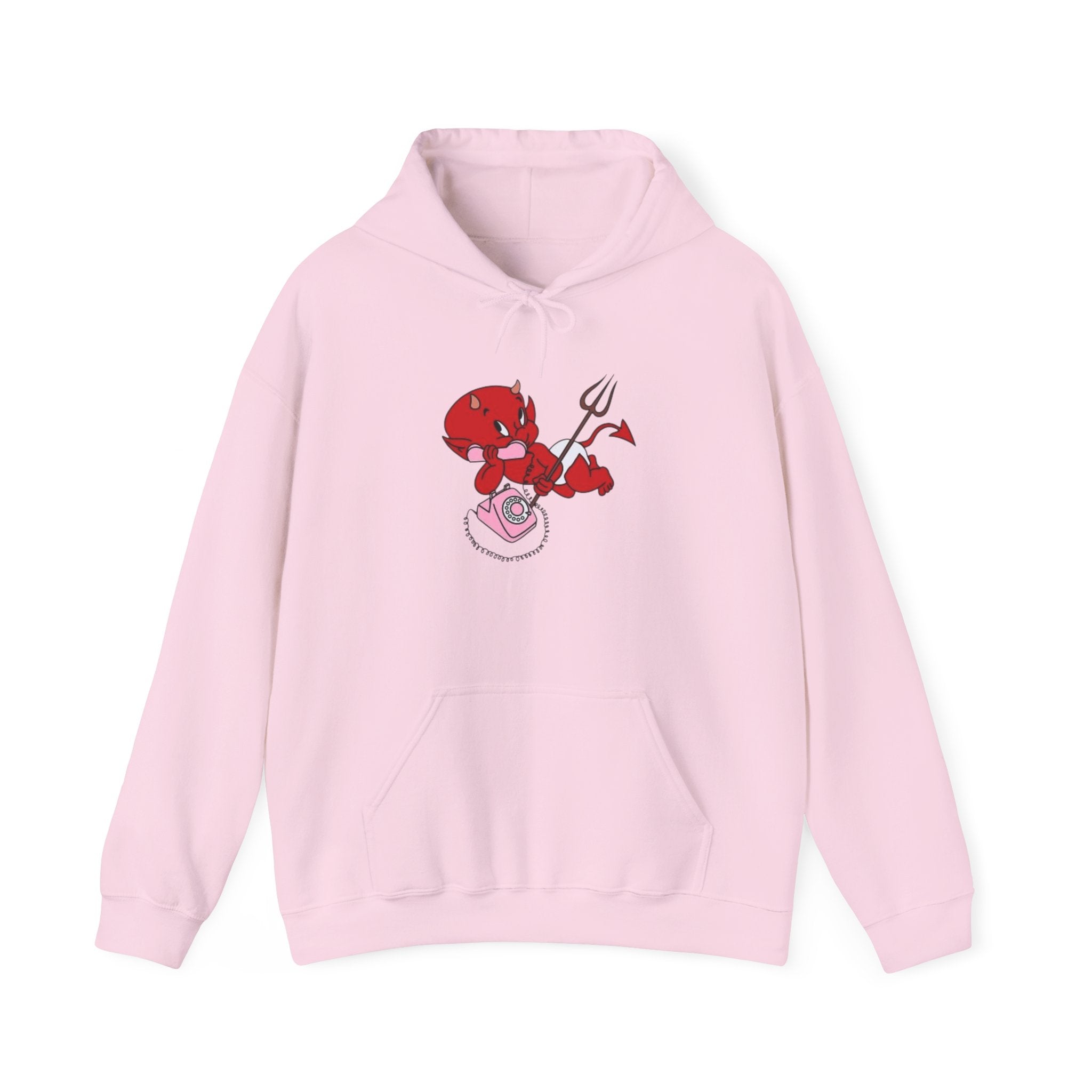 Devil Cupid Hoodie – Playful Valentine Demon Holding Heart Bag Graphic Hoodie