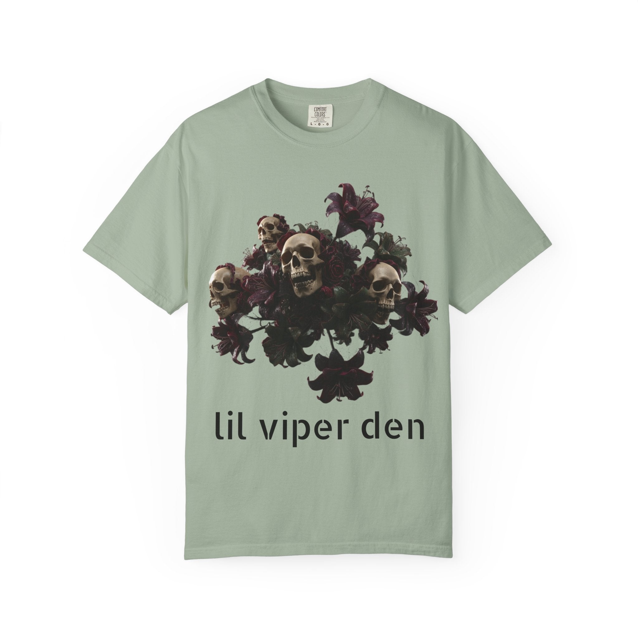 Lil Viper Den Skull Floral Tee — Gothic Graphic T-Shirt