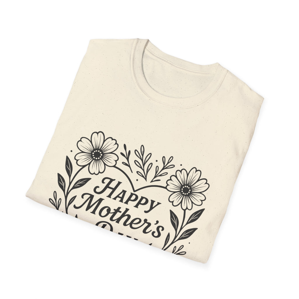 Mother's Day Floral Tee — "Happy Mother's Day" Heart Design