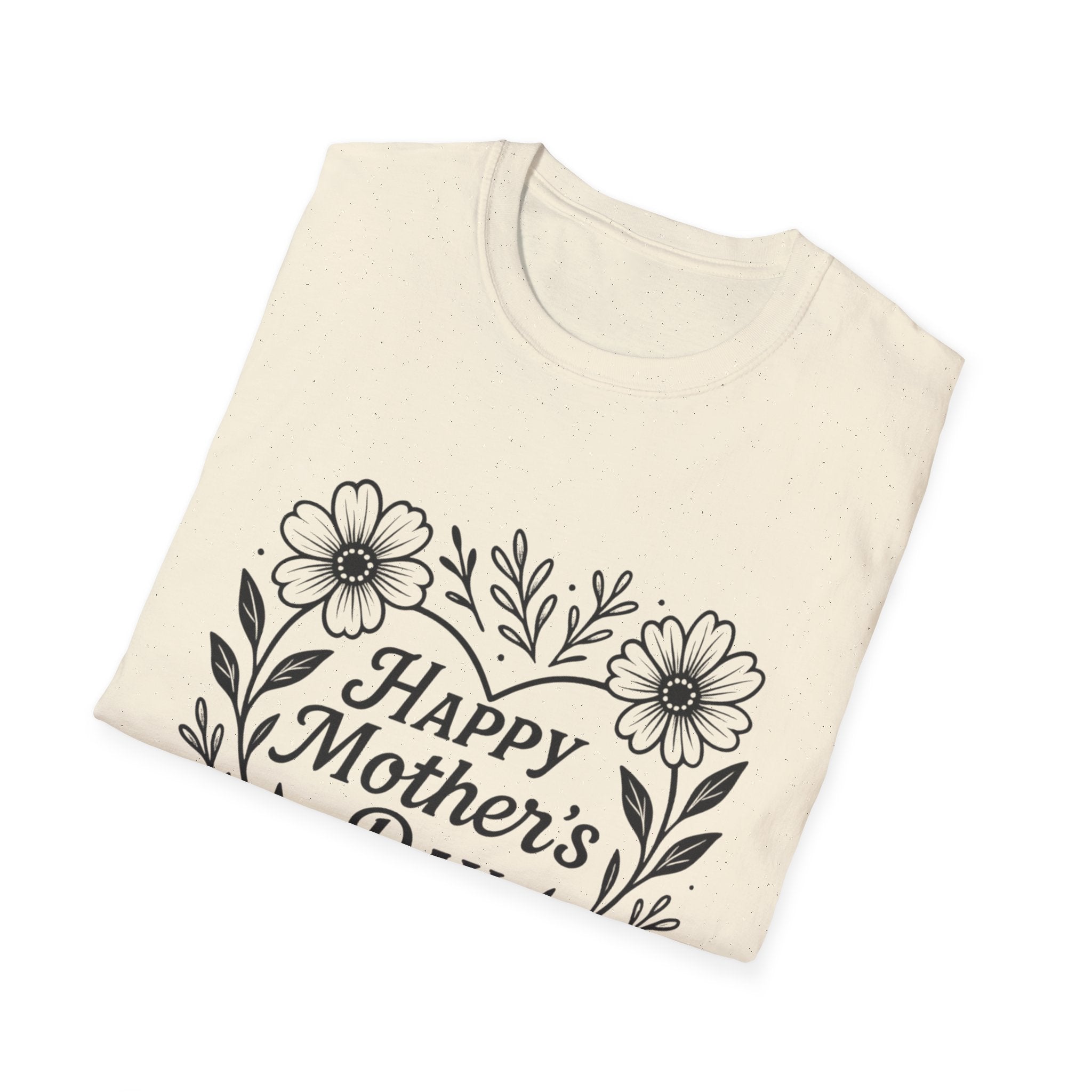Mother's Day Floral Tee — "Happy Mother's Day" Heart Design