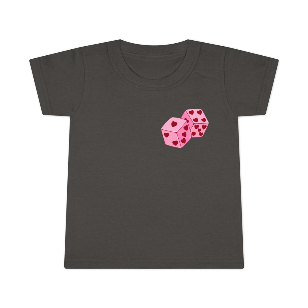 Toddler T-shirt - Pink Cupid Cherub Graphic Tee with Heart Dice (Valentine’s Day Kids Shirt)