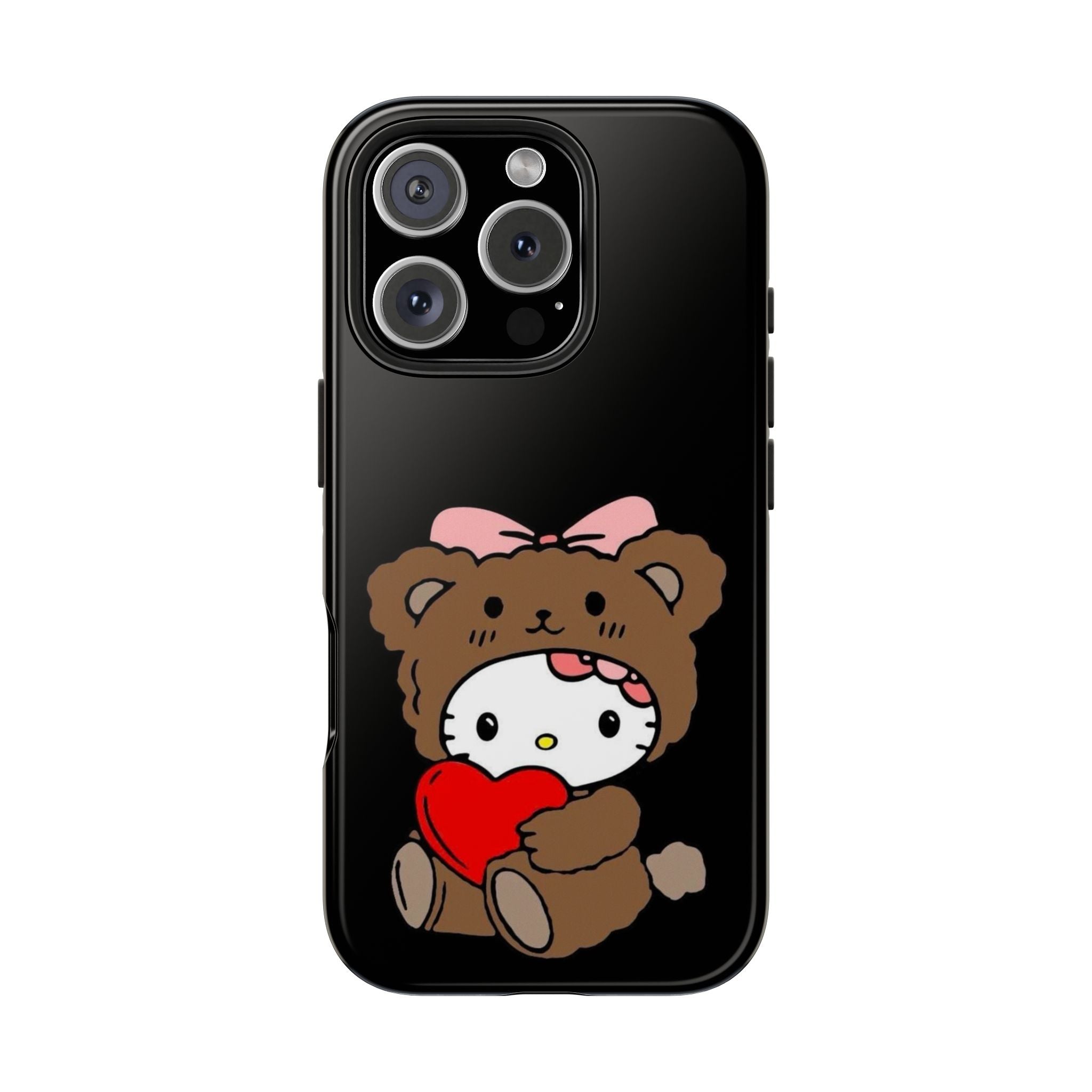 Cute Hello Kitty Bear Heart Tough Phone Case — Protective Cute Cartoon iPhone Cover