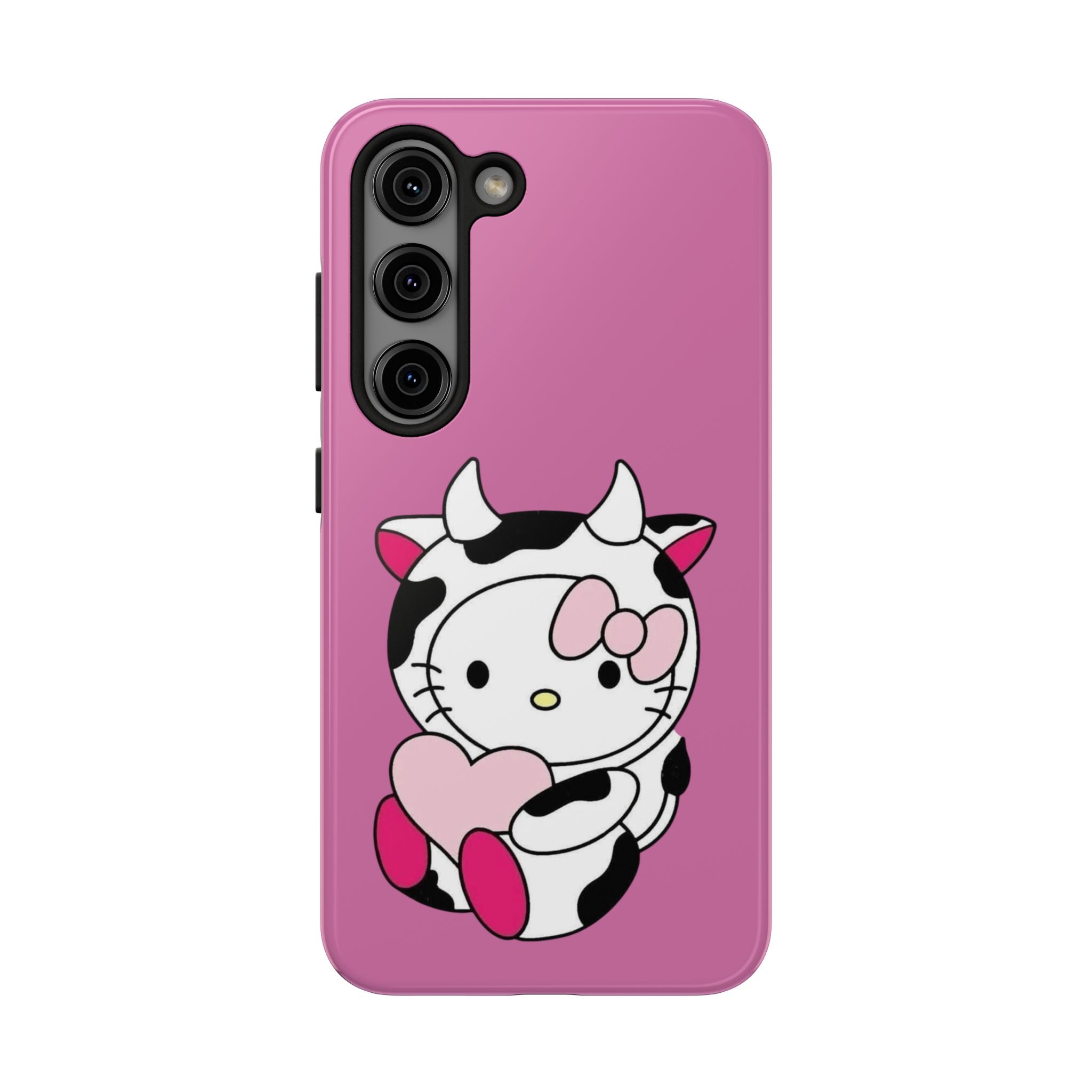 Hello Kitty Cow Cute Tough Phone Case – Pink Heart Protective Cover