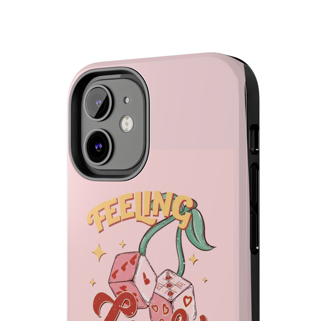 Feeling Lucky Phone Case — Pink Retro Dice Cherry Design