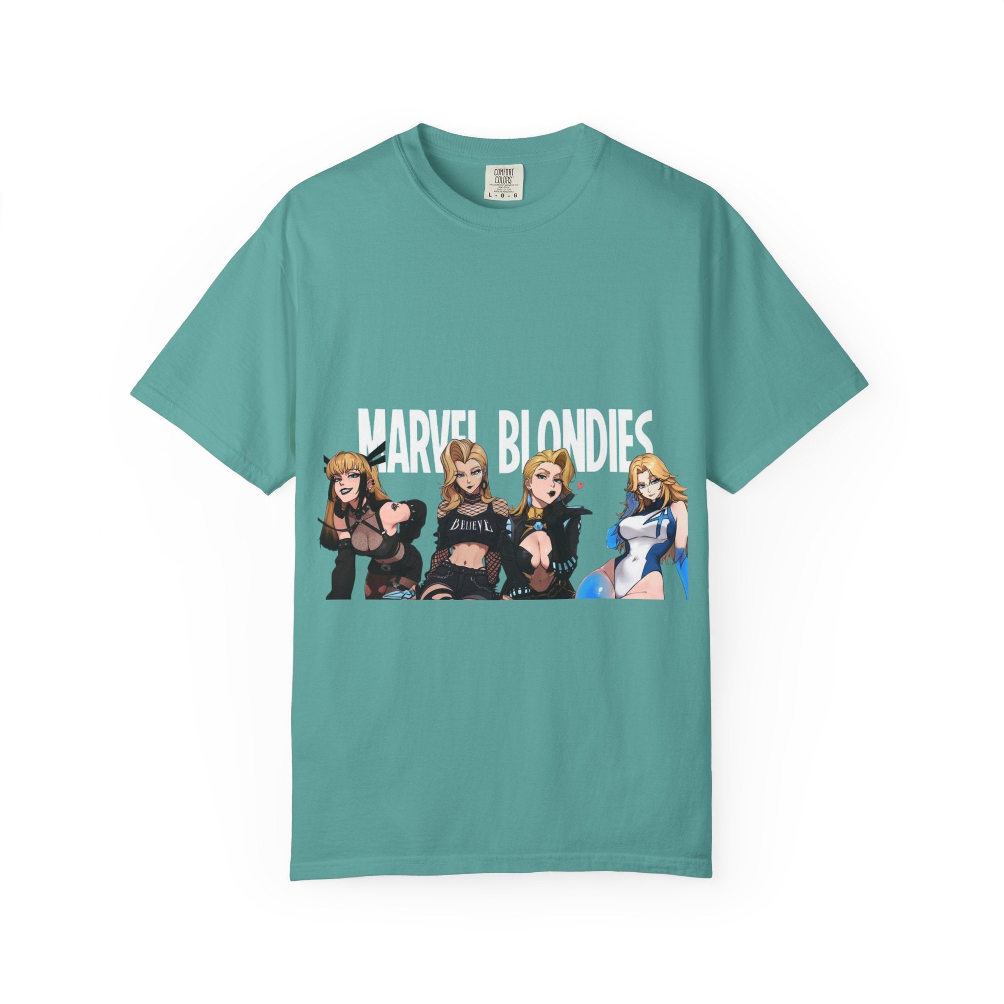marvel Waifu Squad Graphic T‑Shirt — Four Female Characters Front Print