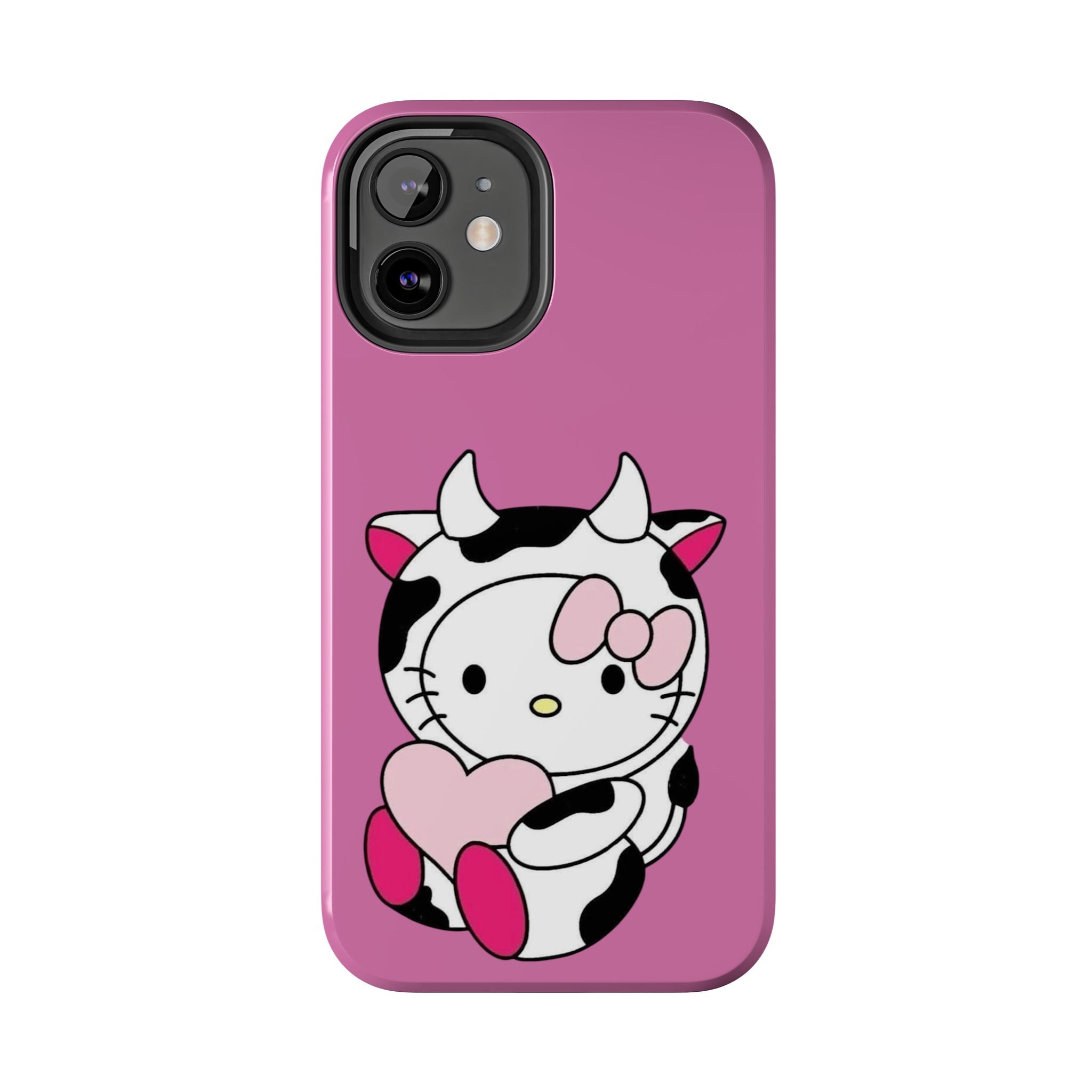 Hello Kitty Cow Cute Tough Phone Case – Pink Heart Protective Cover