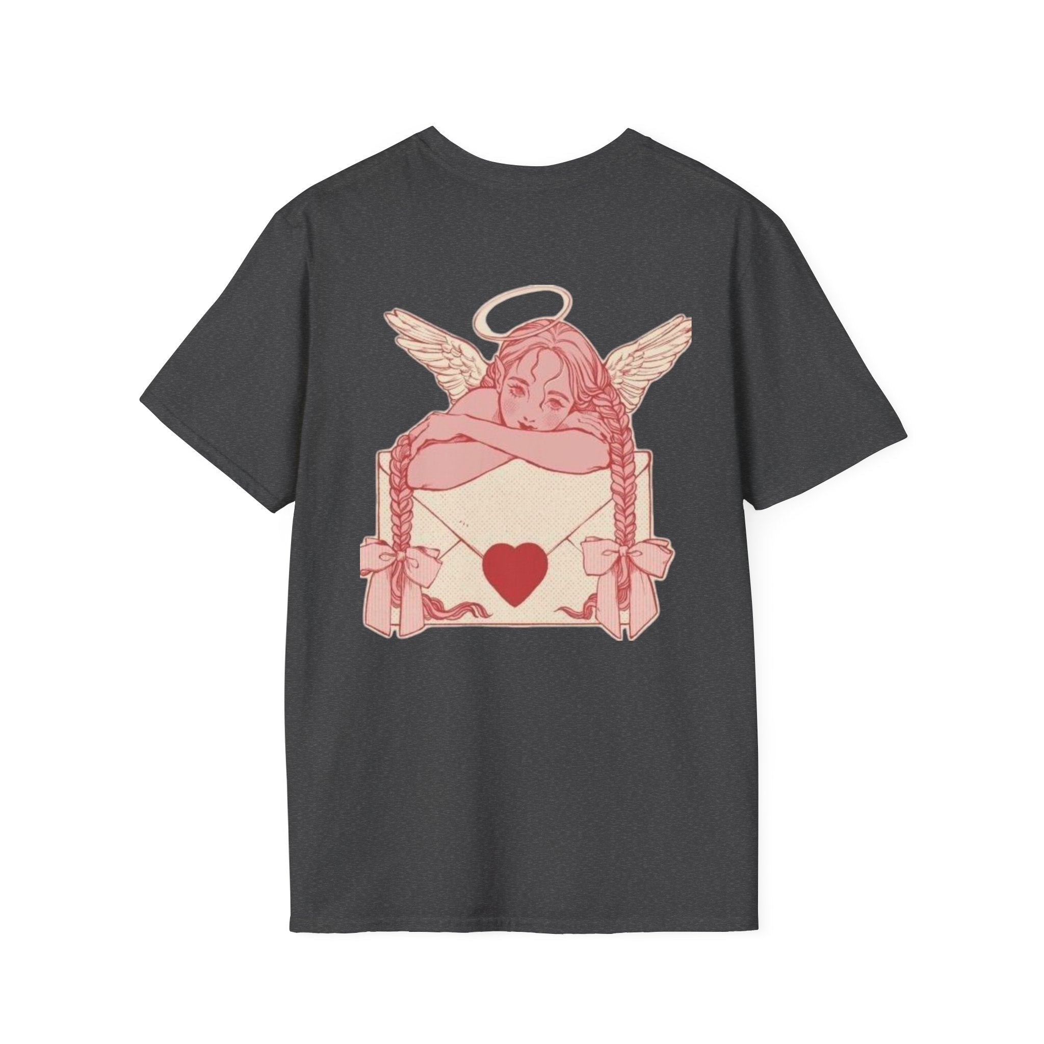 valentines Cherub Angel Love T-Shirt — Vintage Pink Valentine Heart Graphic Tee