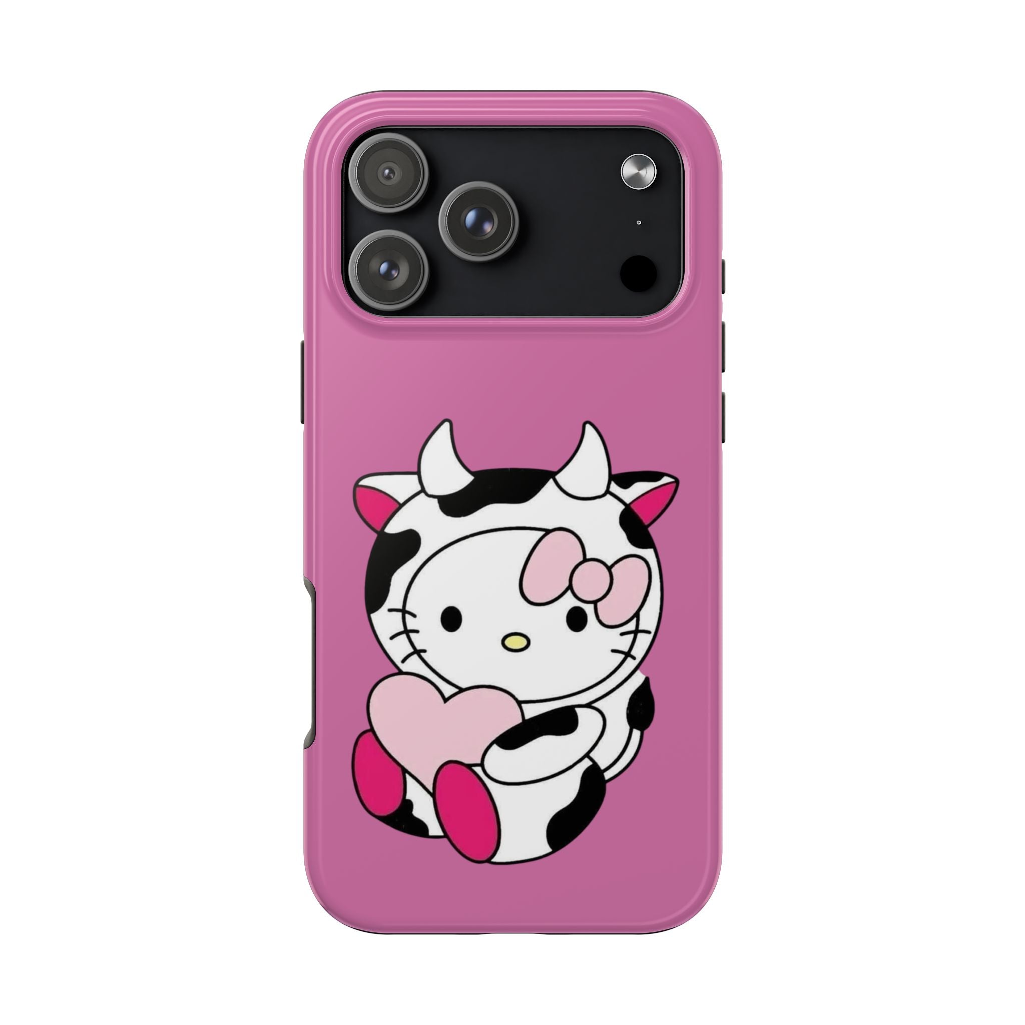 Hello Kitty Cow Cute Tough Phone Case – Pink Heart Protective Cover
