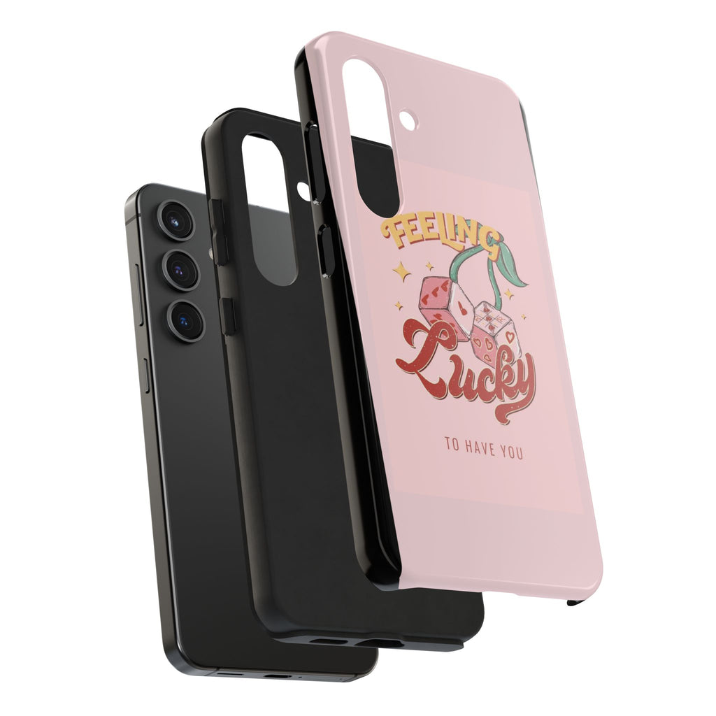 Feeling Lucky Phone Case — Pink Retro Dice Cherry Design