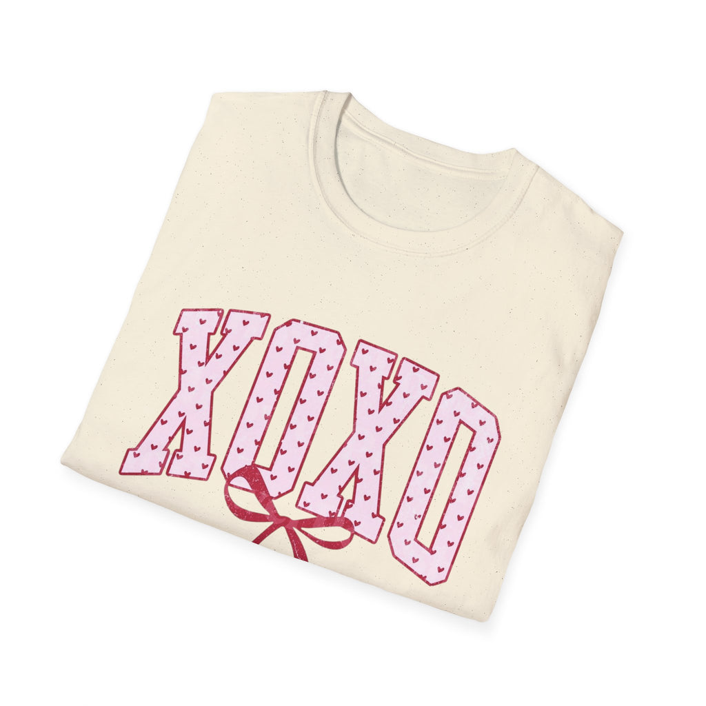 XOXO Pink Ribbon T-Shirt — Valentine’s Day Cute Graphic Tee