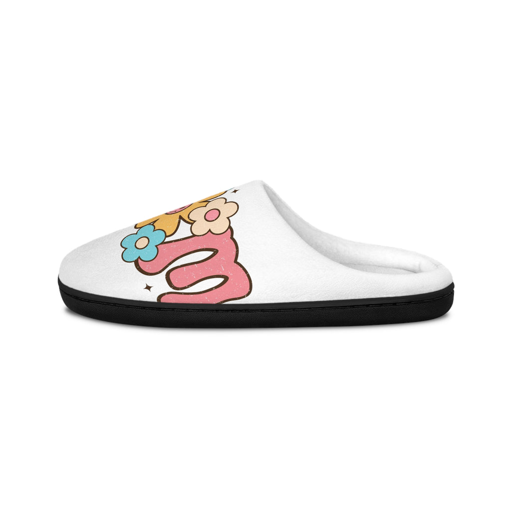 Mothers day Women's Slippers - 'Love' Floral Retro Cozy Indoor Slide