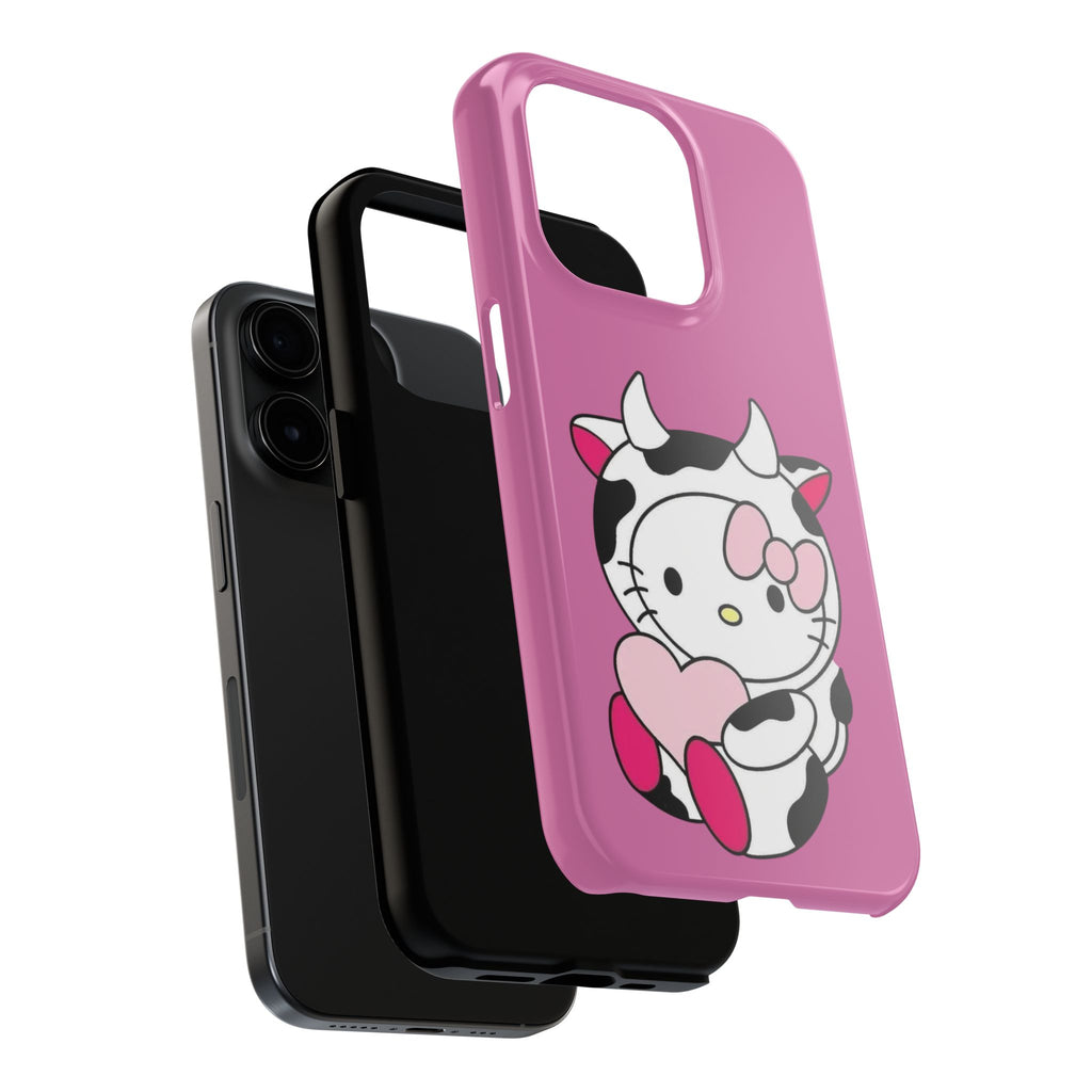 Hello Kitty Cow Cute Tough Phone Case – Pink Heart Protective Cover