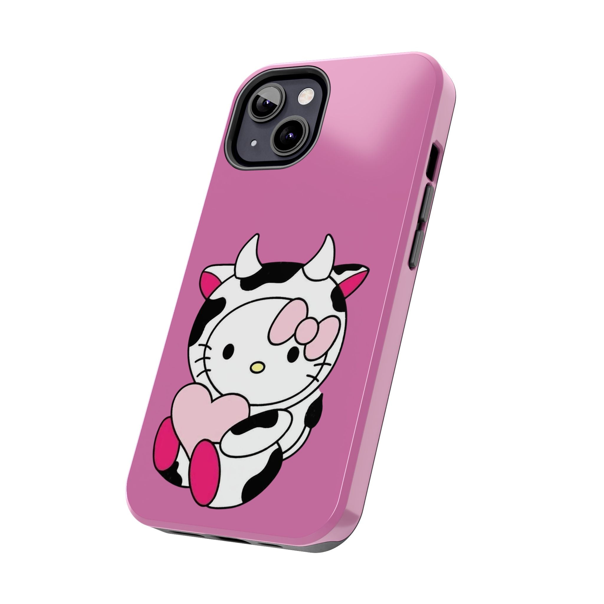 Hello Kitty Cow Cute Tough Phone Case – Pink Heart Protective Cover