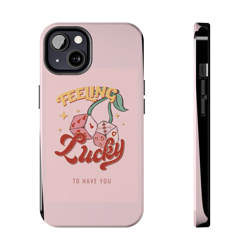 Feeling Lucky Phone Case — Pink Retro Dice Cherry Design