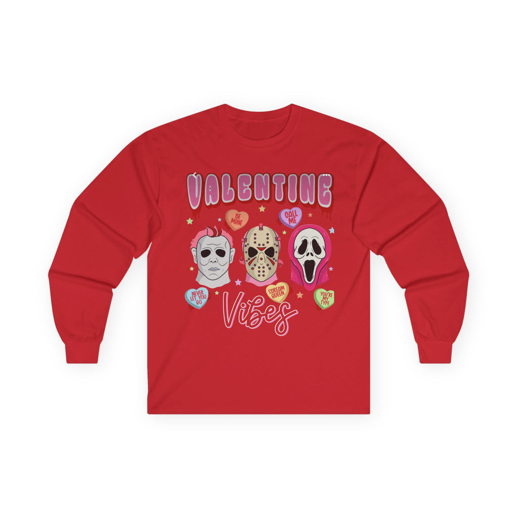 Valentine Vibes Horror Masks Long Sleeve Tee
