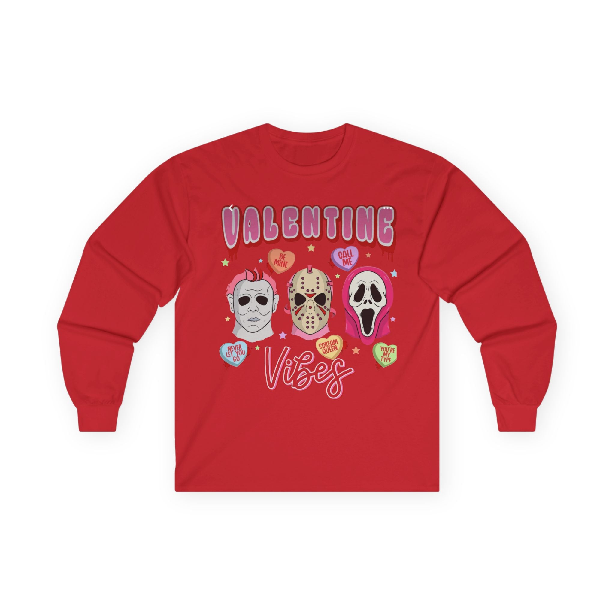 Valentine Vibes Horror Masks Long Sleeve Tee