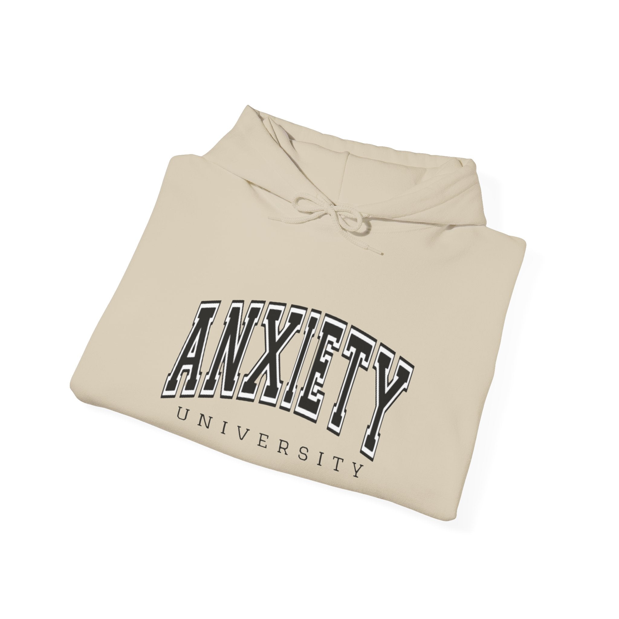 Anxiety University Hoodie – Funny Retro Campus Sweatshirt