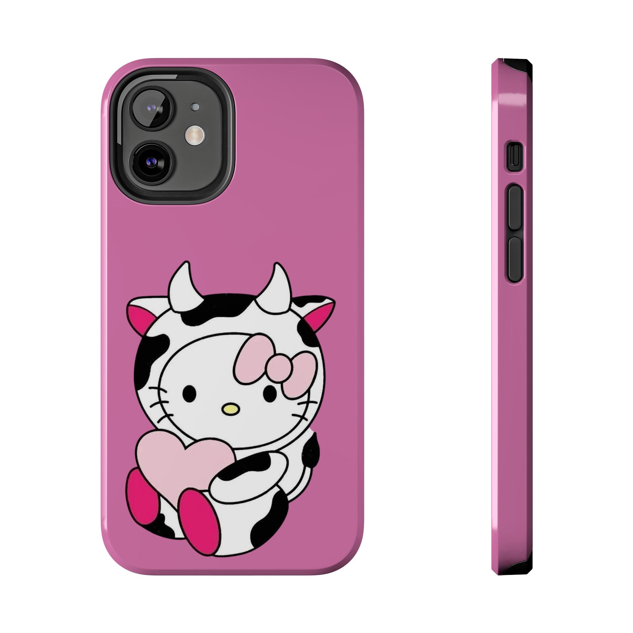 Hello Kitty Cow Cute Tough Phone Case – Pink Heart Protective Cover