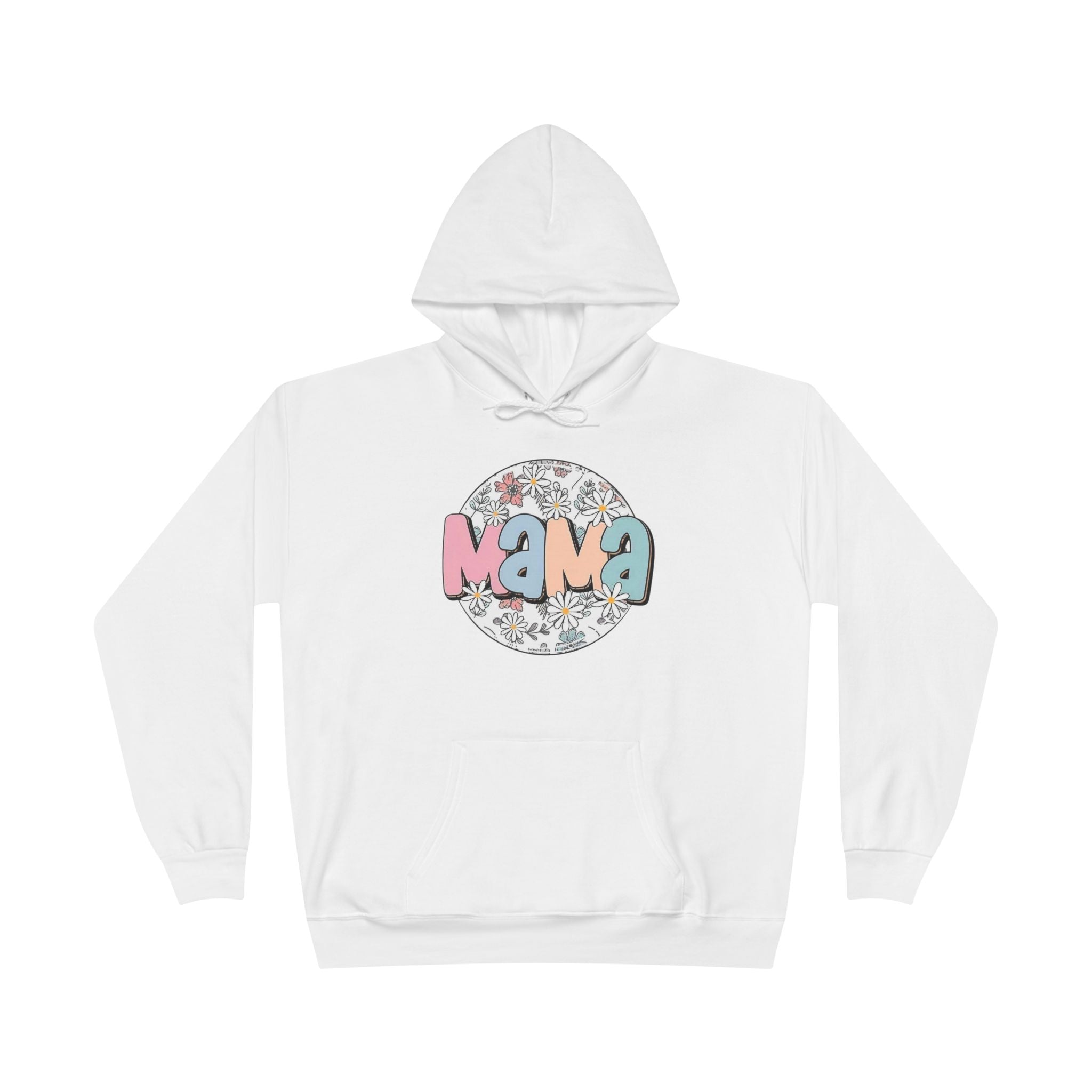Mama Floral Hoodie — Pastel Retro "Mama" Pullover for Moms | Mother’s Day Gift