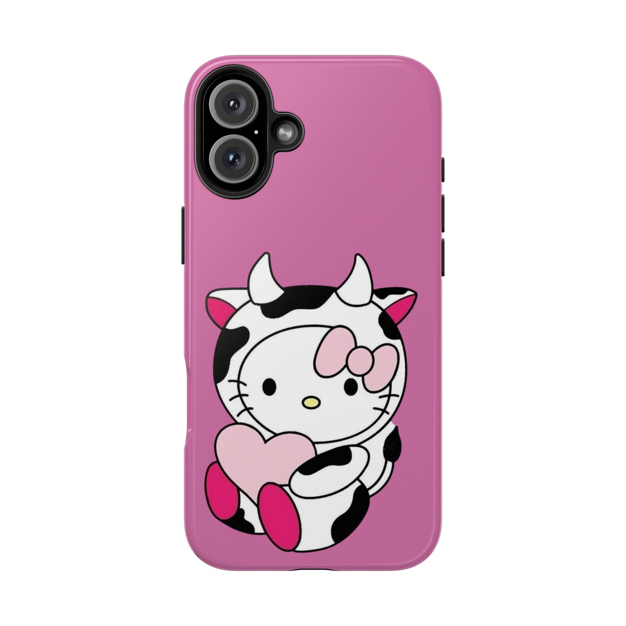 Hello Kitty Cow Cute Tough Phone Case – Pink Heart Protective Cover