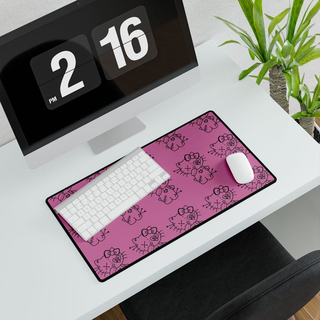 hello kitty gothic  Pattern Desk Mat – Cute Hello Kitty Style Mouse Pad Surface