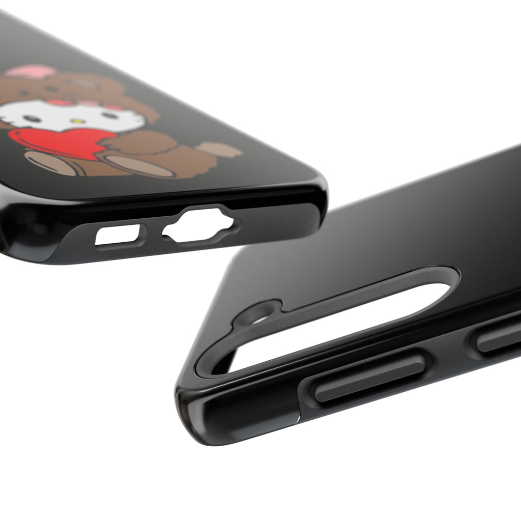 Cute Hello Kitty Bear Heart Tough Phone Case — Protective Cute Cartoon iPhone Cover