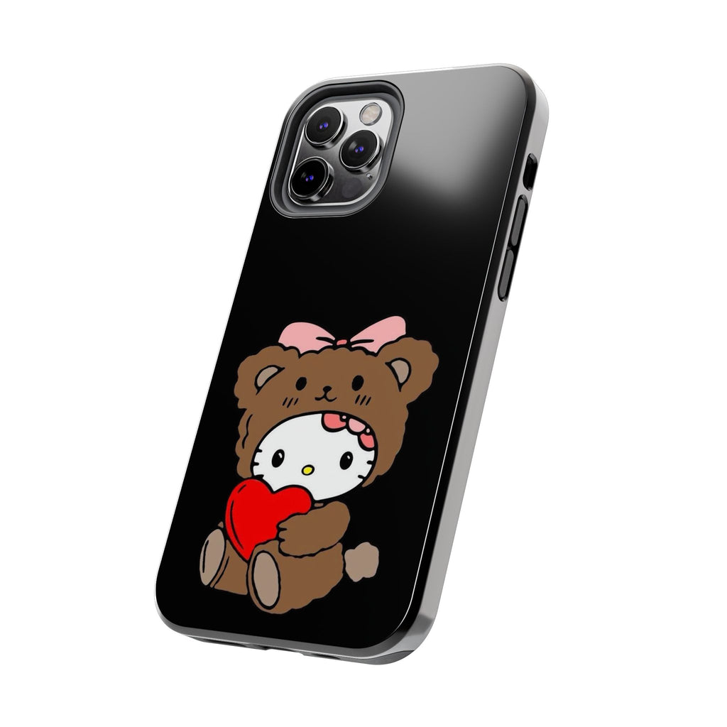 Cute Hello Kitty Bear Heart Tough Phone Case — Protective Cute Cartoon iPhone Cover