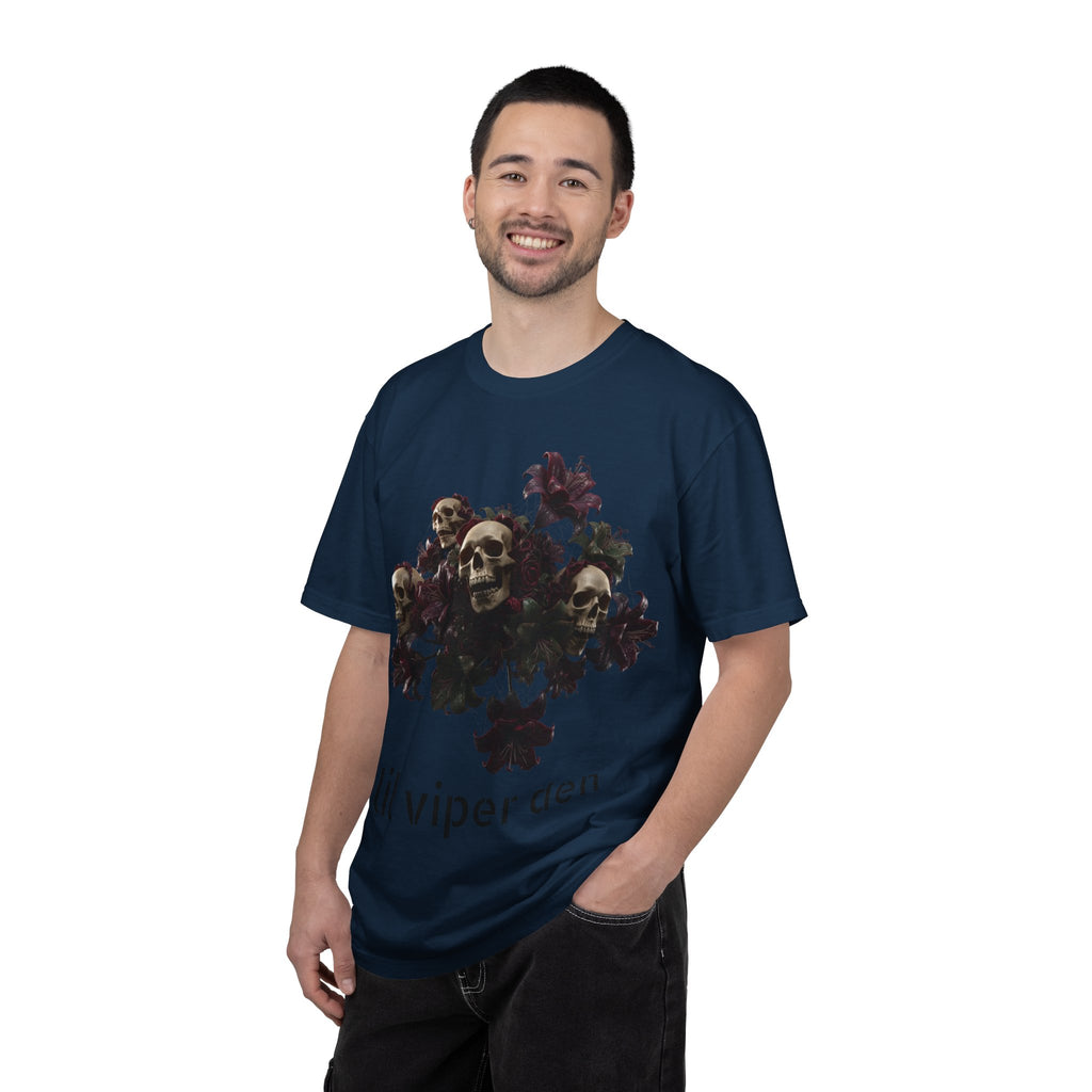 Lil Viper Den Skull Floral Tee — Gothic Graphic T-Shirt