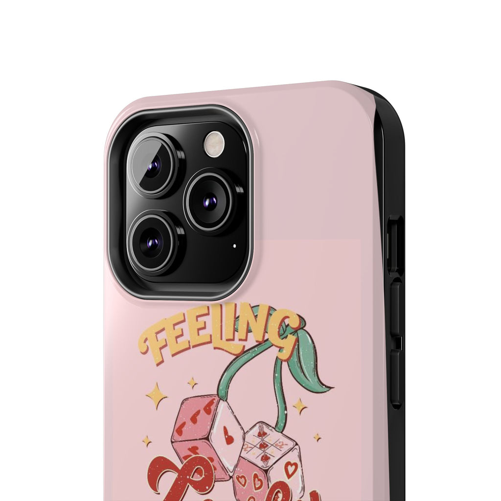 Feeling Lucky Phone Case — Pink Retro Dice Cherry Design