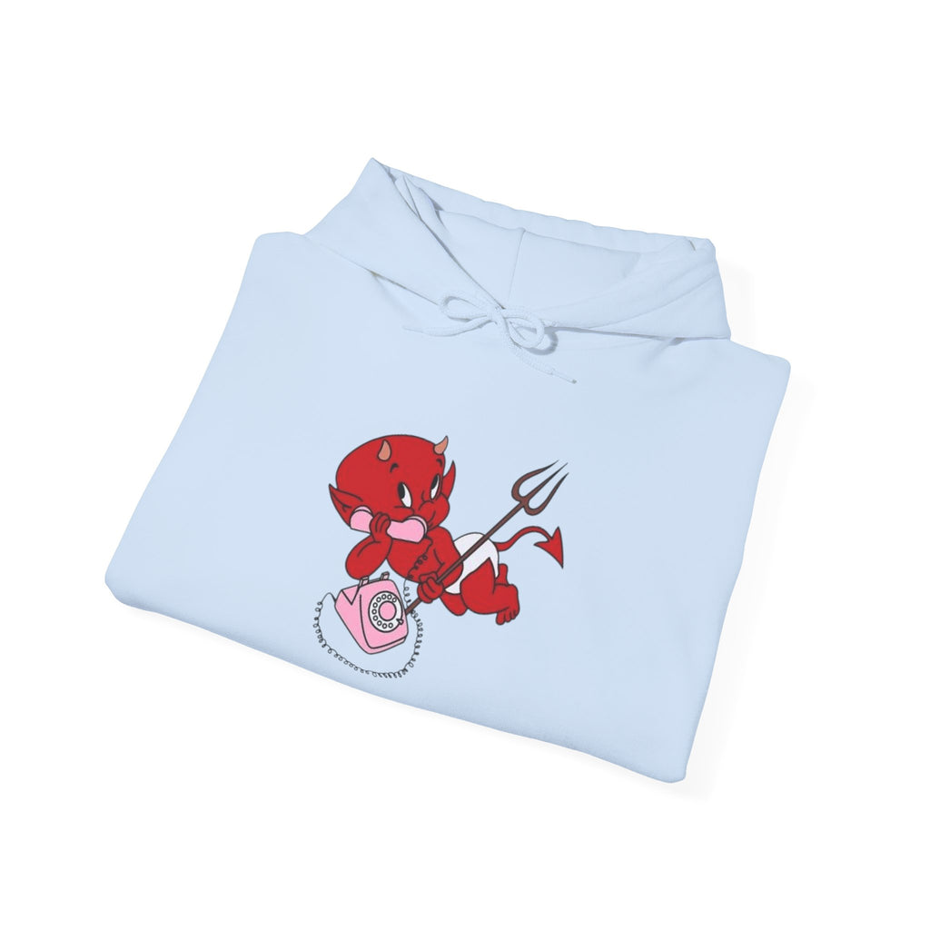 Devil Cupid Hoodie – Playful Valentine Demon Holding Heart Bag Graphic Hoodie