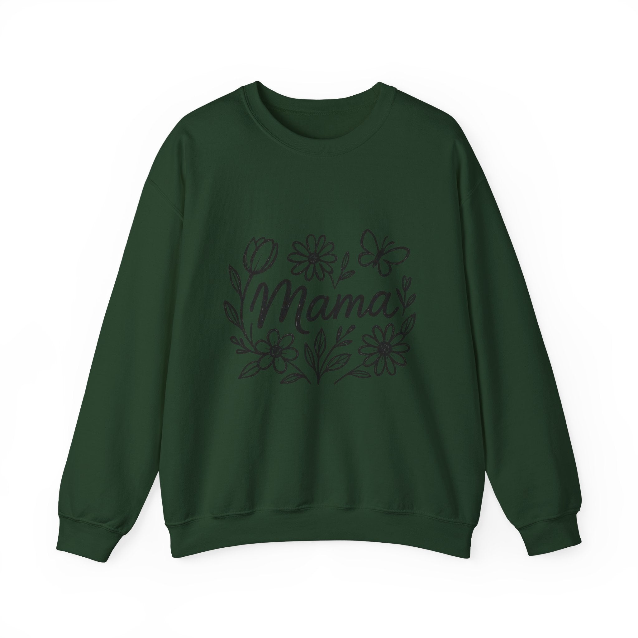 Mama Floral Crewneck Sweatshirt – Hand-Drawn Flowers