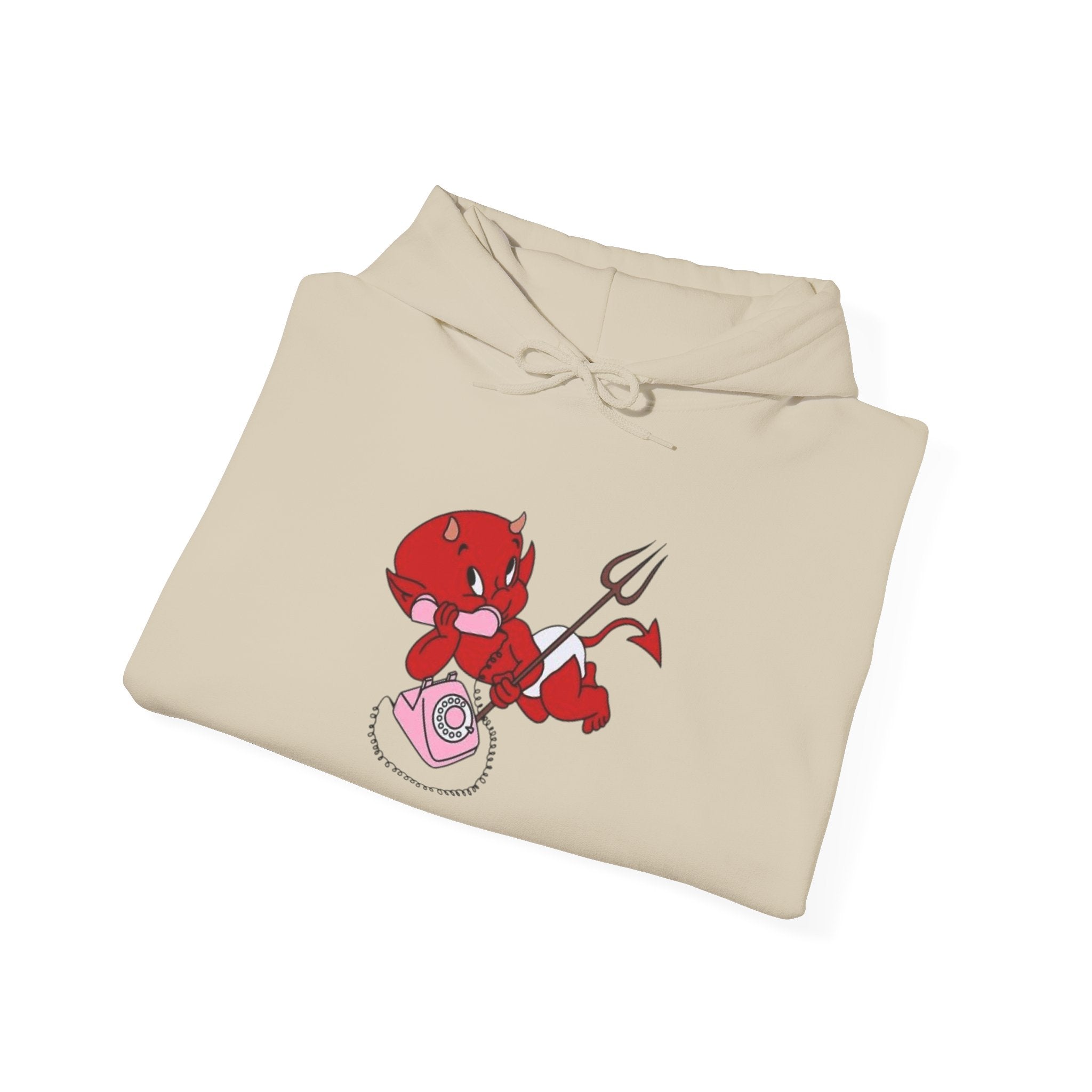 Devil Cupid Hoodie – Playful Valentine Demon Holding Heart Bag Graphic Hoodie