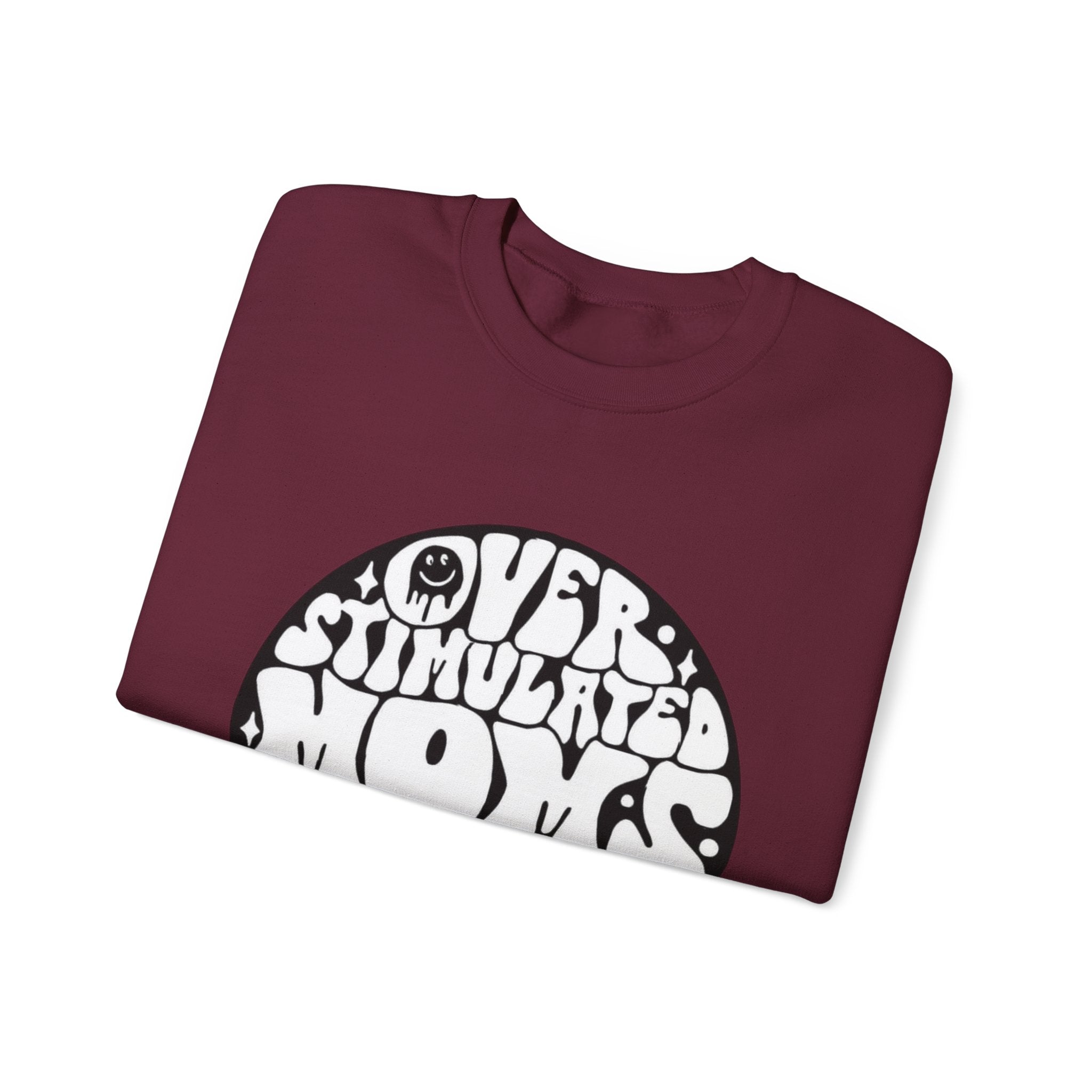 Retro 'Overstimulated Moms Club' Sweatshirt – Vintage Psychedelic Graphic Crewneck