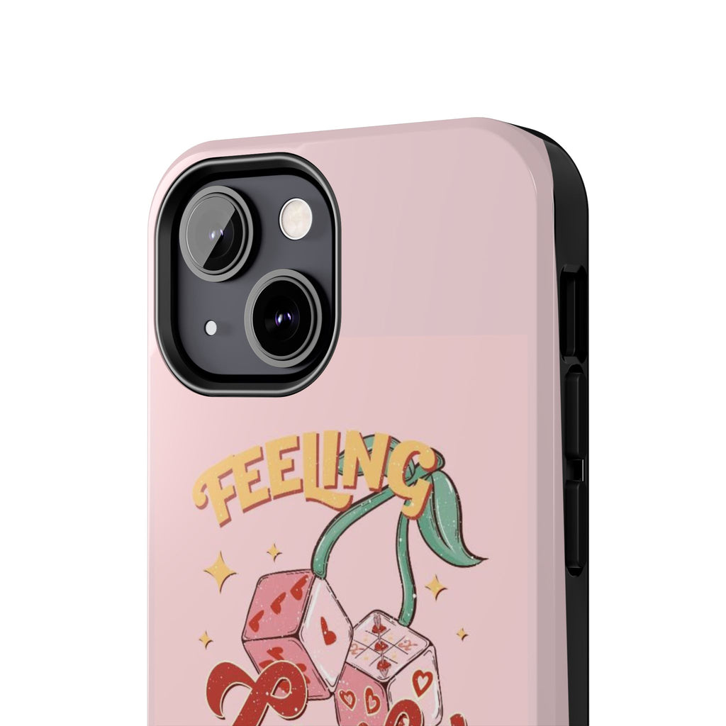 Feeling Lucky Phone Case — Pink Retro Dice Cherry Design