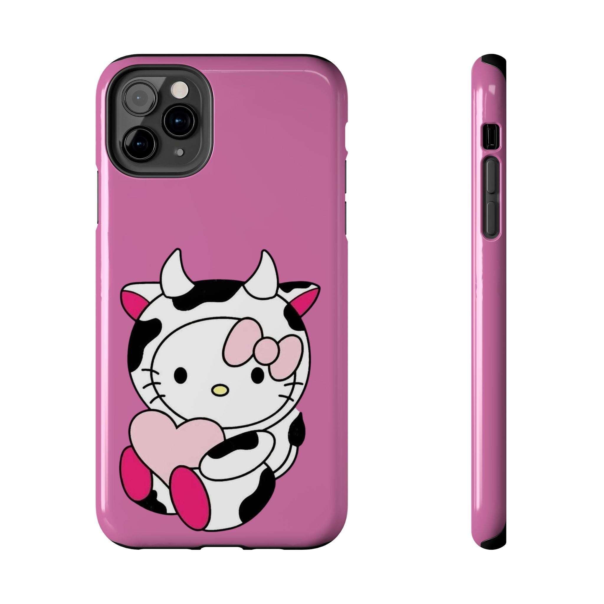 Hello Kitty Cow Cute Tough Phone Case – Pink Heart Protective Cover