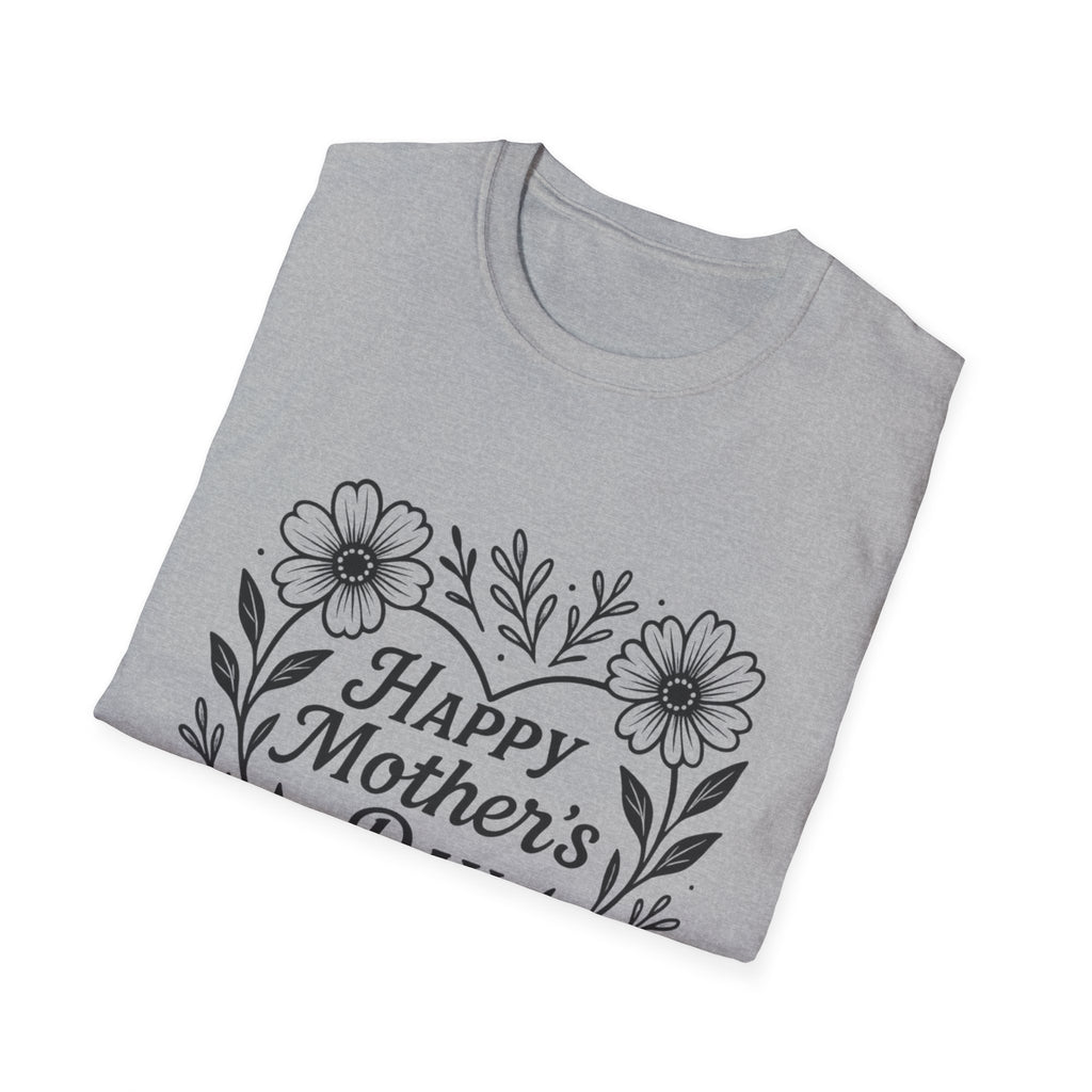 Mother's Day Floral Tee — "Happy Mother's Day" Heart Design