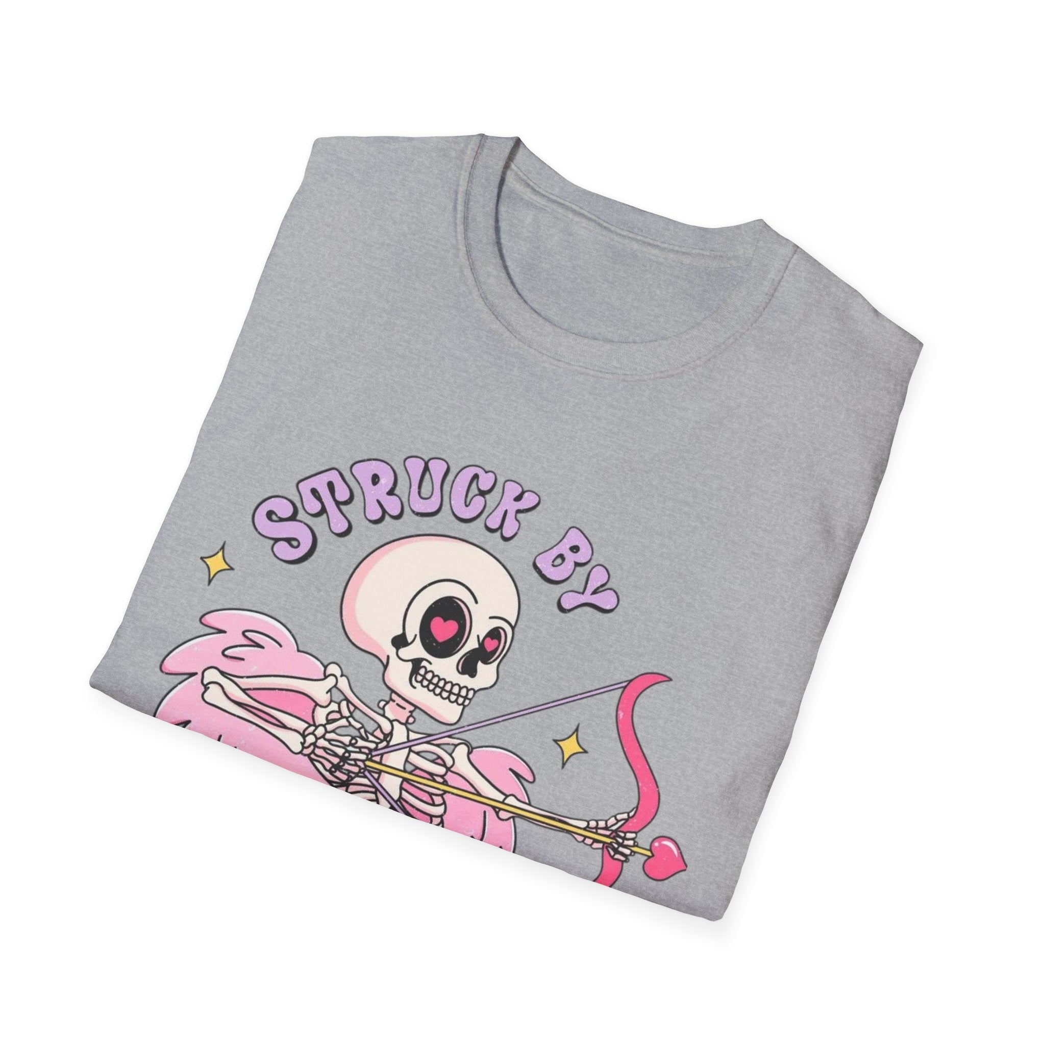 Cupid Skeleton T-Shirt — "Struck by Cupid" Cute Gothic Valentine Tee