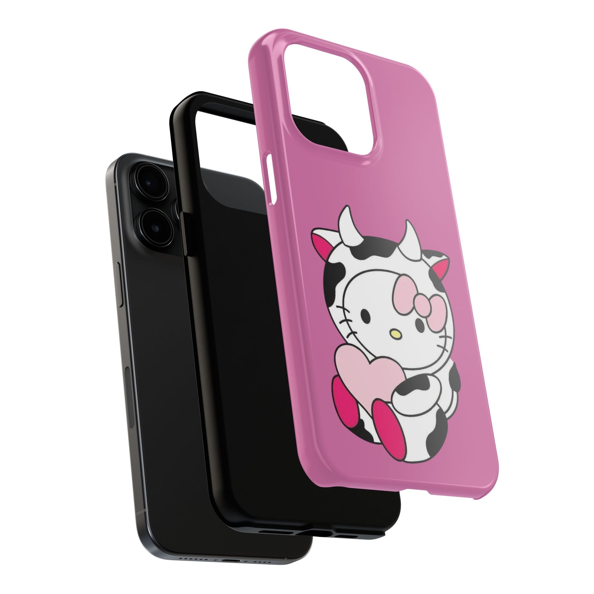 Hello Kitty Cow Cute Tough Phone Case – Pink Heart Protective Cover