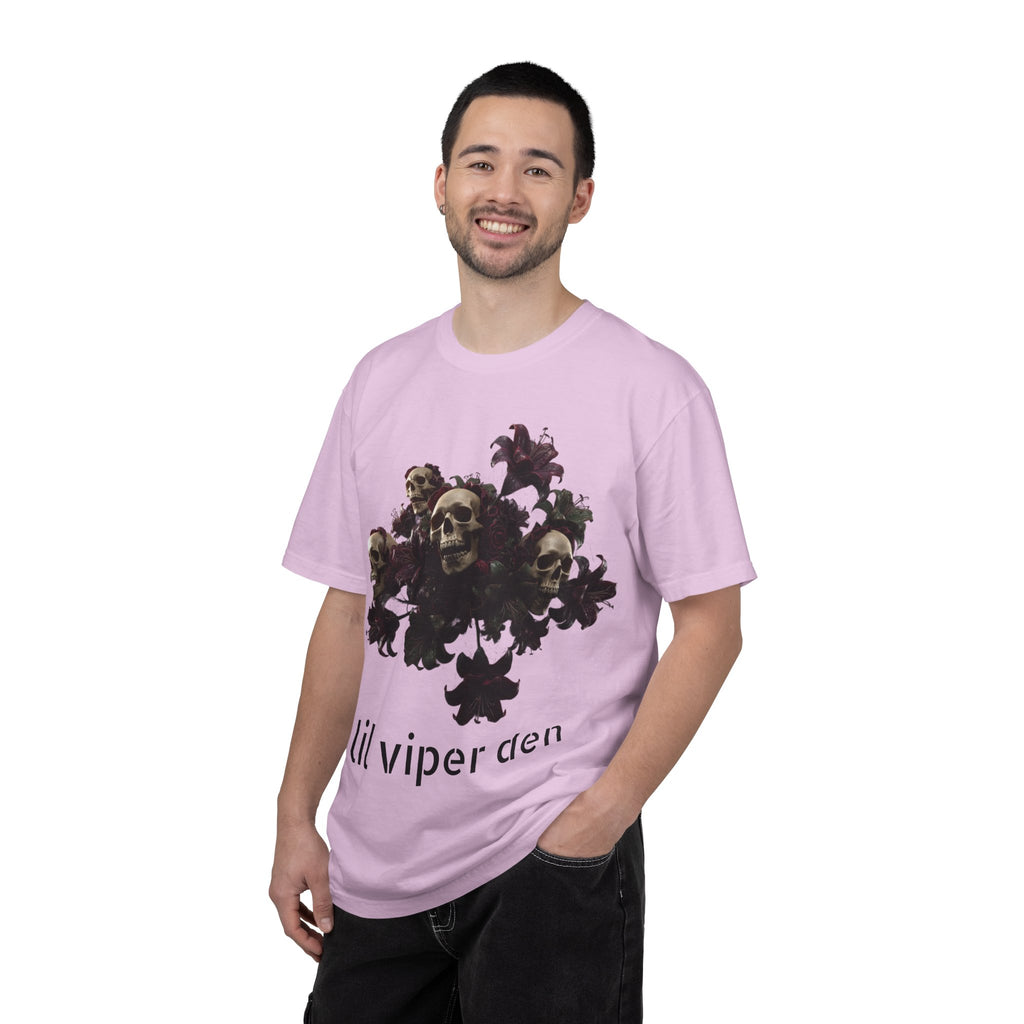 Lil Viper Den Skull Floral Tee — Gothic Graphic T-Shirt