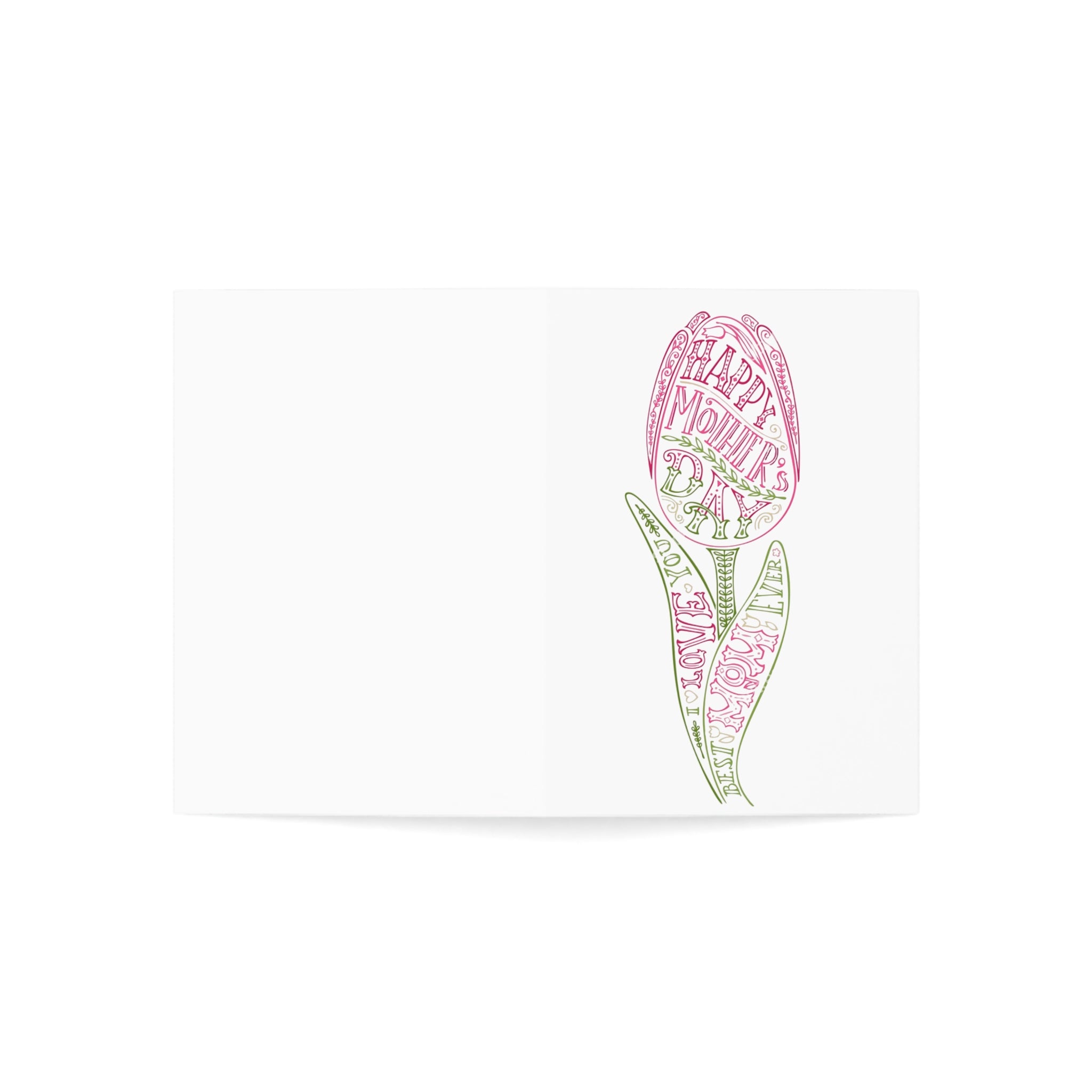 Mother's Day Tulip Greeting Card – Floral 'Happy Mother's Day' Note (1/10/30/50 pcs)